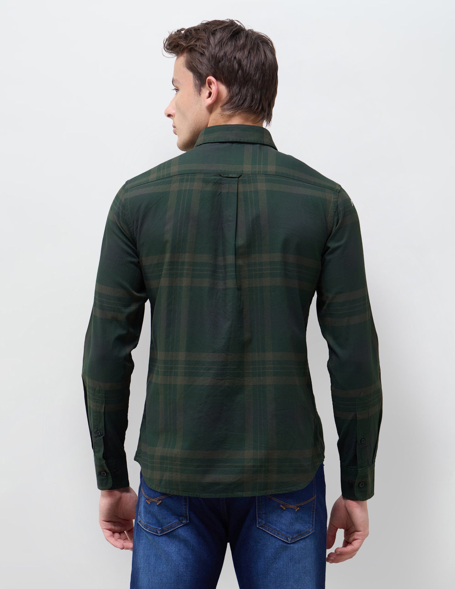Tartan Checked Regular Fit Shirt Dark Olive - U.S. Polo Assn. India | Large