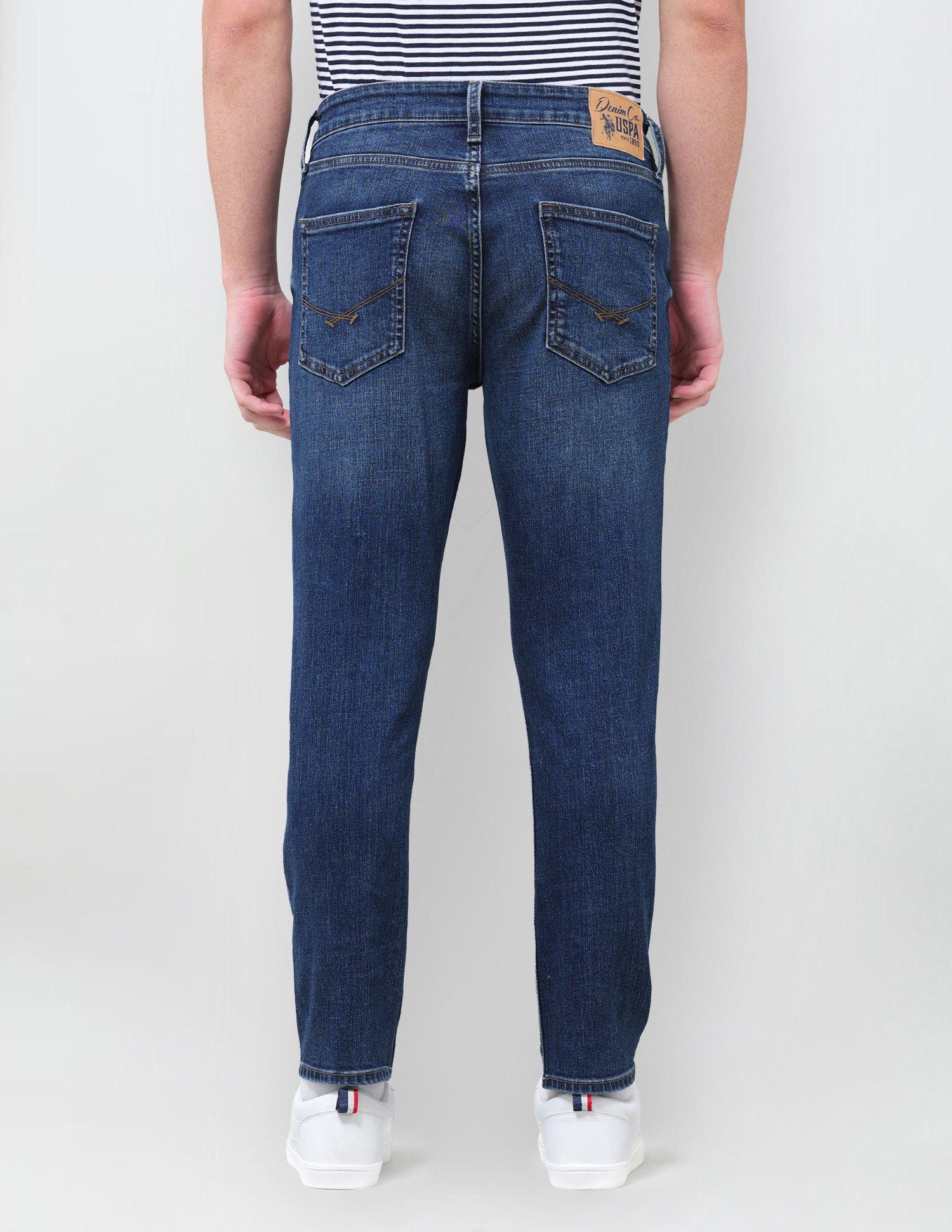 Cole Comfort Cropped Fit Blue Jeans Dark Blue - U.S. Polo Assn. India | Large