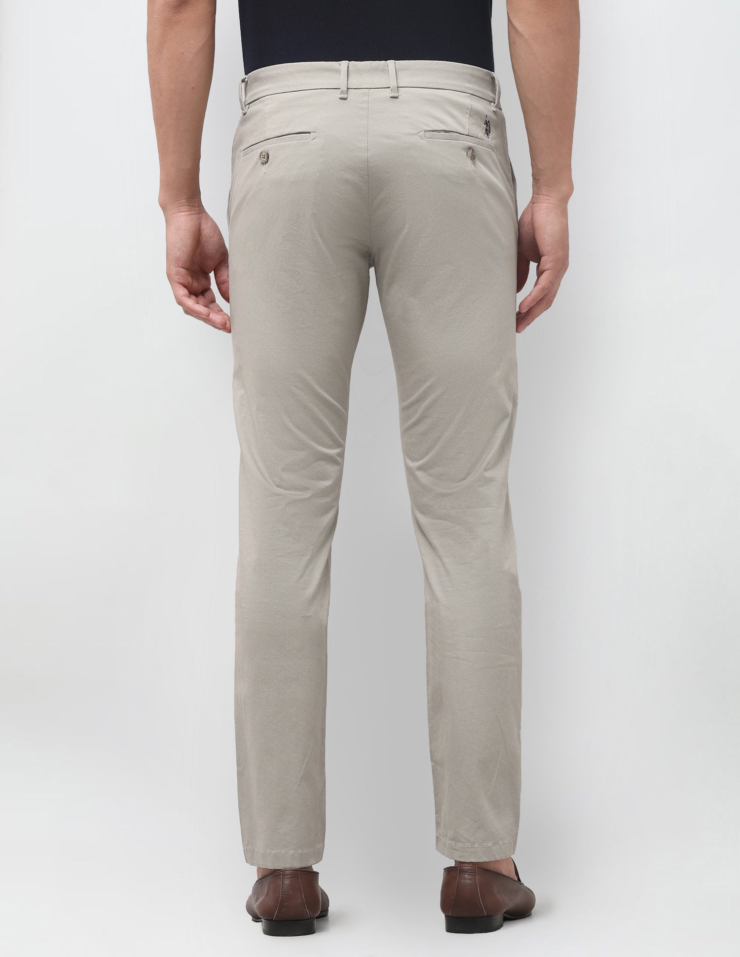 Austin Slim Fit All Over Printed Trousers Dark Beige - U.S. Polo Assn. India | Large