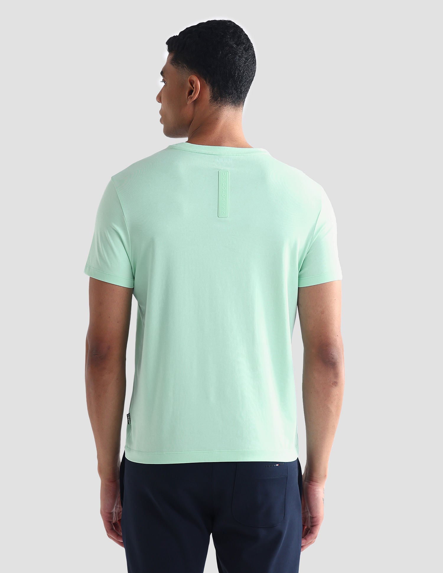 Brand Print Cotton Blend T-Shirt Green - U.S. Polo Assn. India | Large