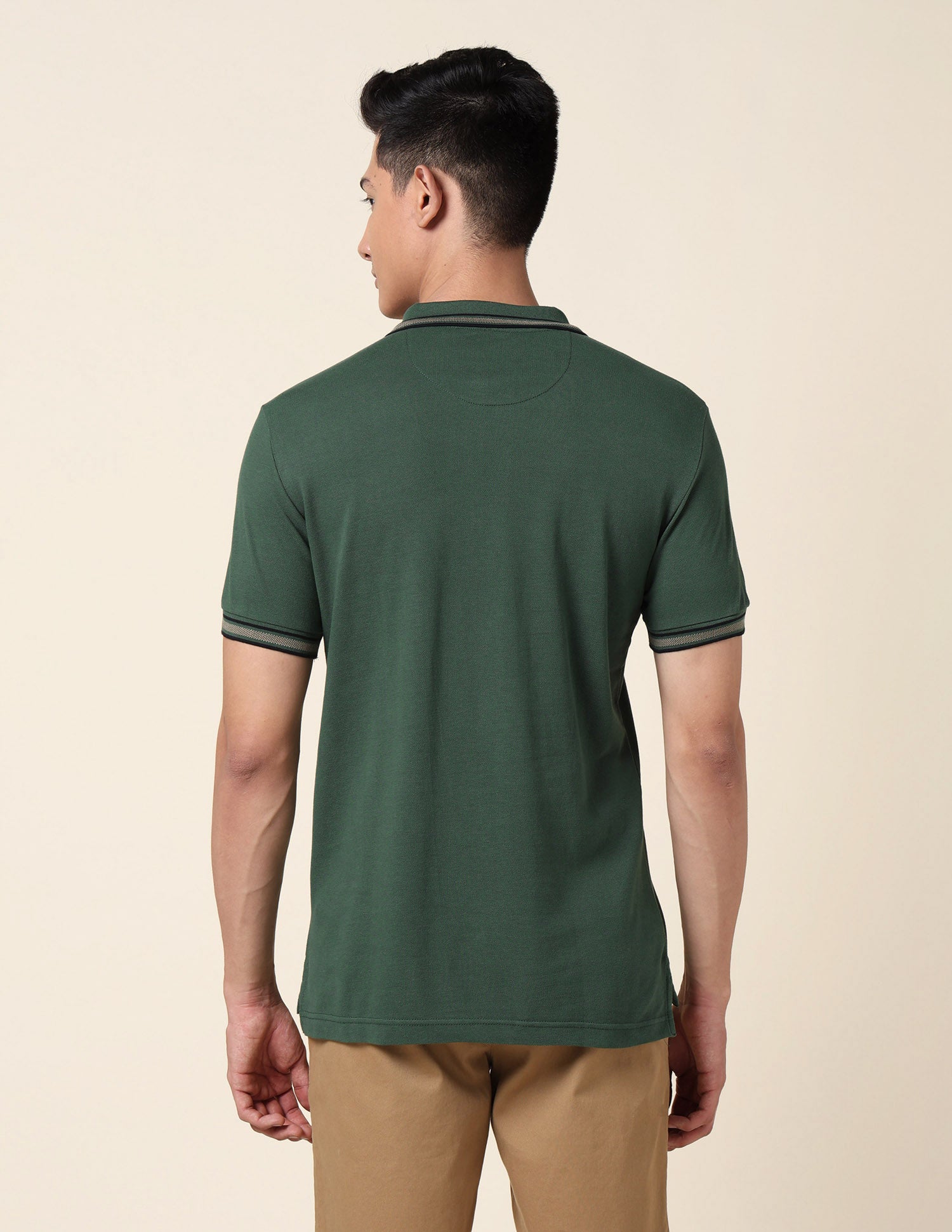Slim Fit Pure Cotton Polo Shirt Dark Green - U.S. Polo Assn. India | Large
