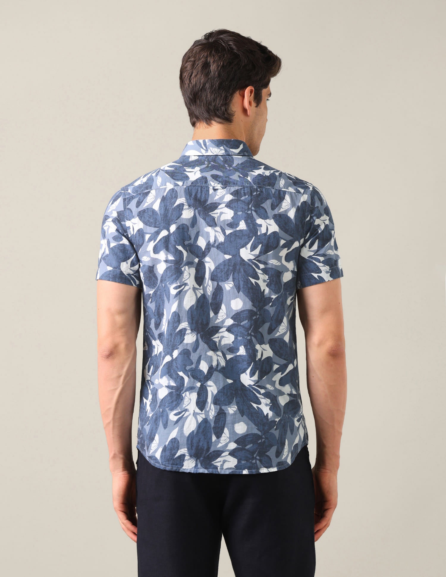 Floral Printed Regular Fit Shirt Blue - U.S. Polo Assn. India | Large