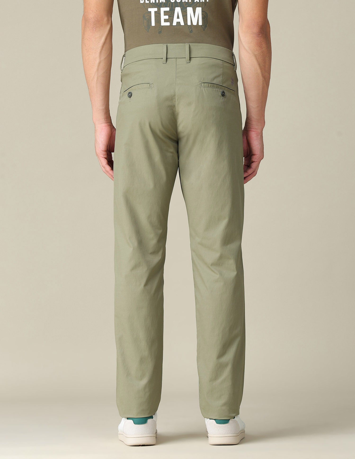 Solid Denver Slim Fit Trousers Light Olive - U.S. POLO ASSN. | Large