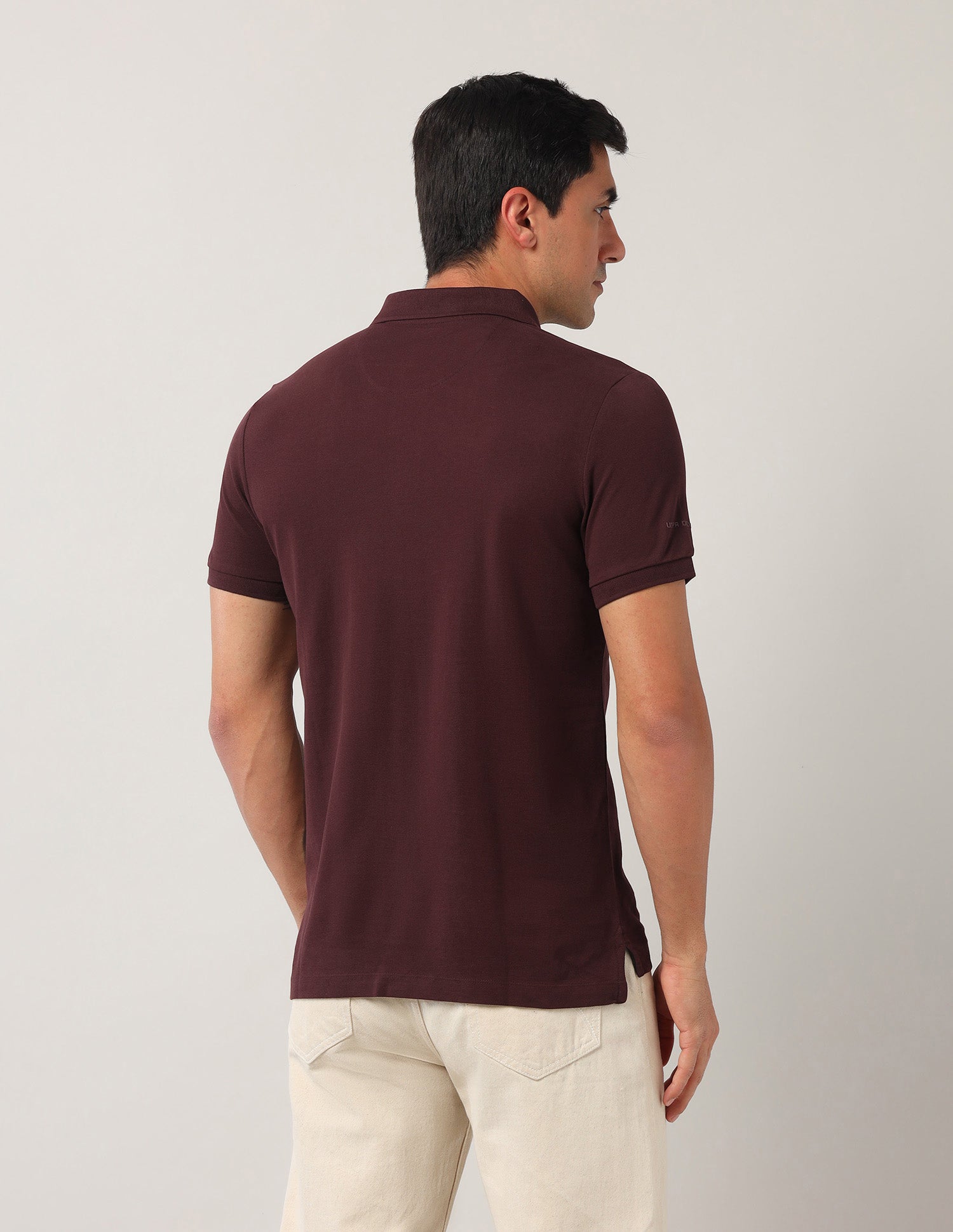 Pure Cotton Black Label Polo Shirt Burgundy - U.S. Polo Assn. India | Large