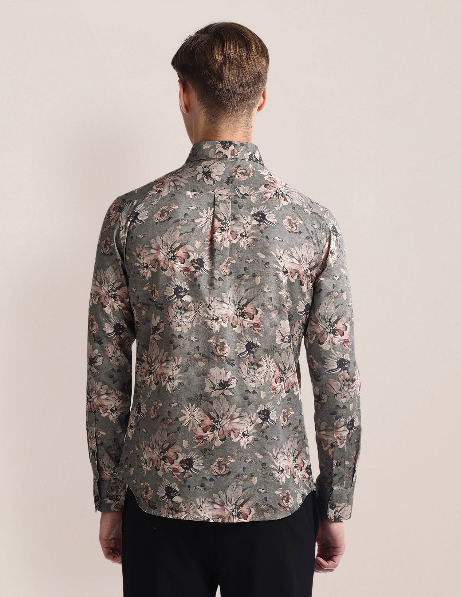 Floral Print Tailored Fit Shirt Olive - U.S. Polo Assn. India | Large