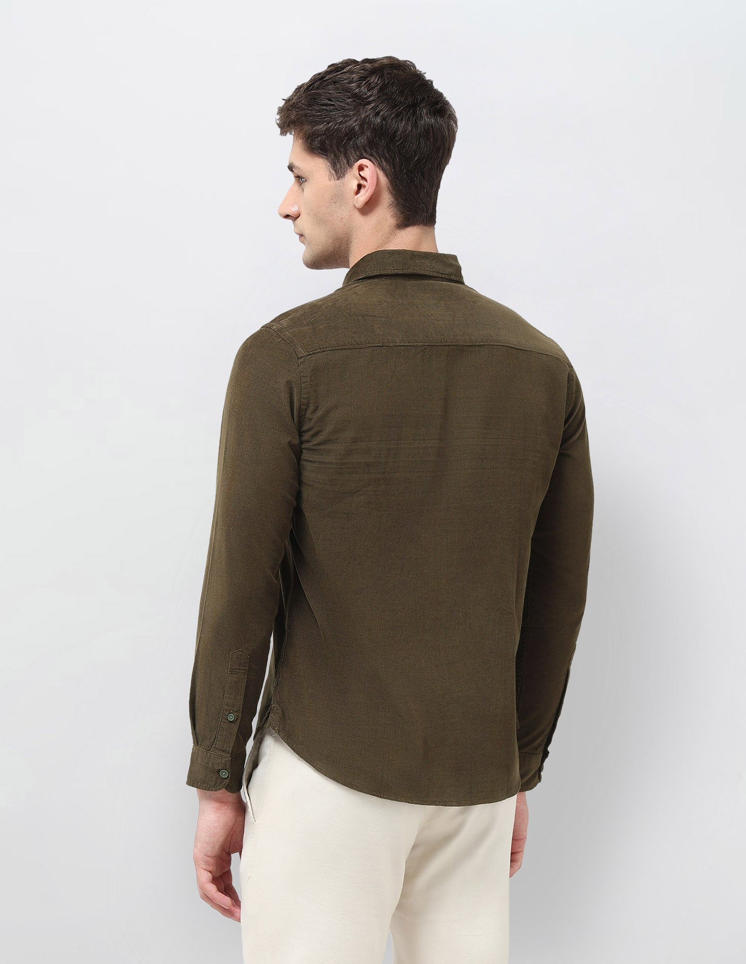 Corduroy Regular Fit Shirt Olive - U.S. POLO ASSN. | Large