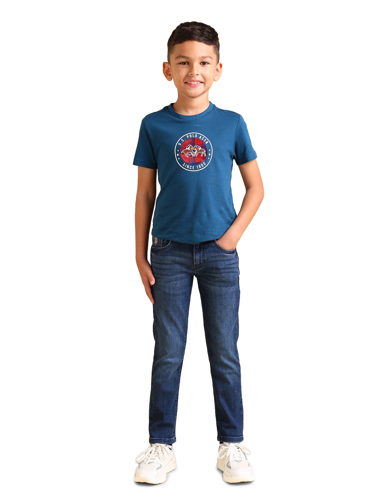 Boys Slim Fit Blue Jeans Light Blue - U.S. POLO ASSN. | Large