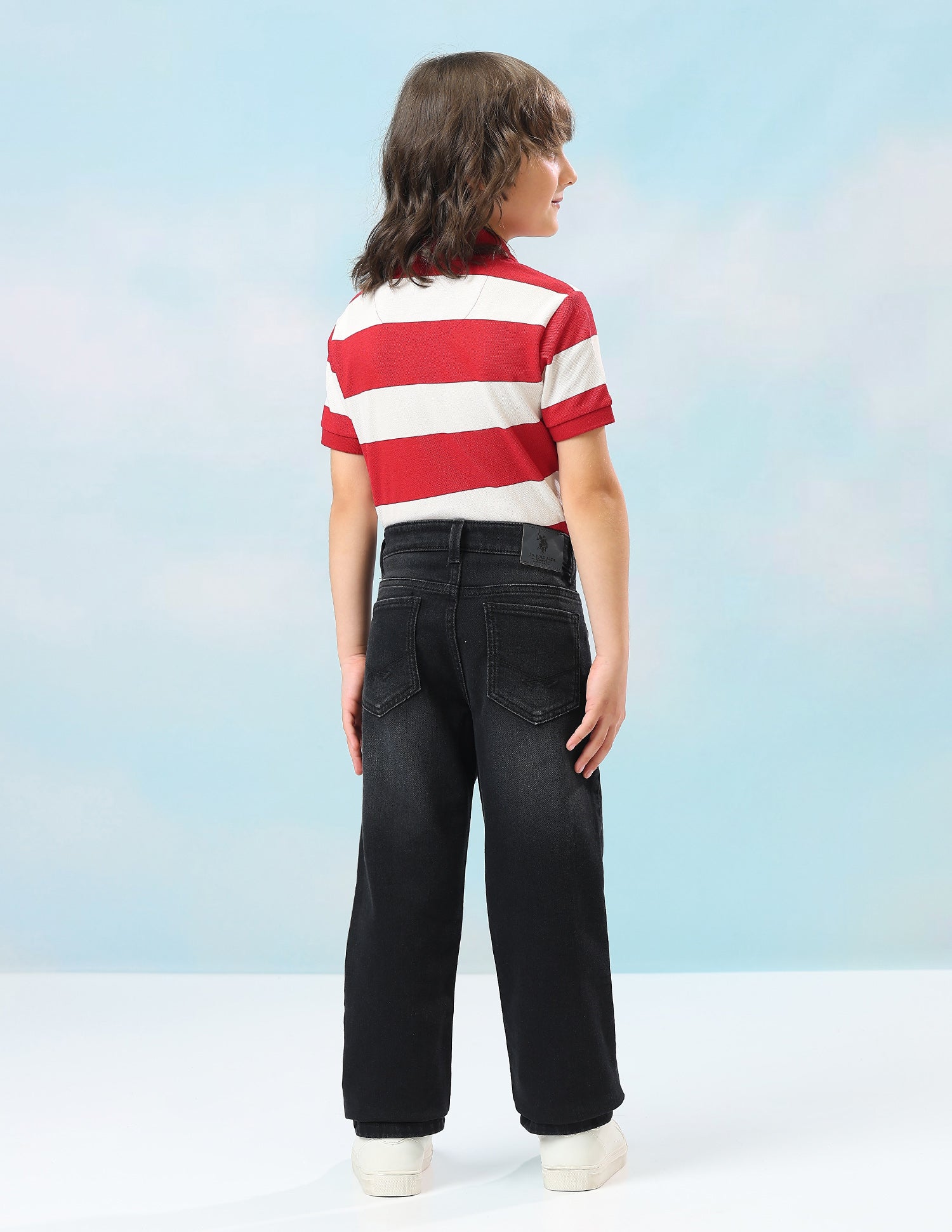 Relaxed Fit Whiskered Jeans Black - U.S. Polo Assn. India | Large