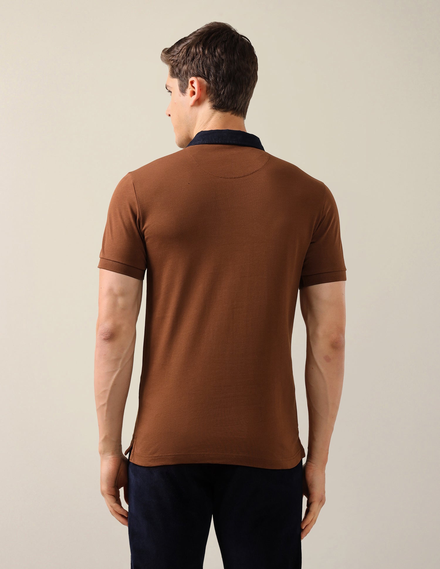 Solid Slim Fit Polo Shirt Brown - U.S. Polo Assn. India | Large
