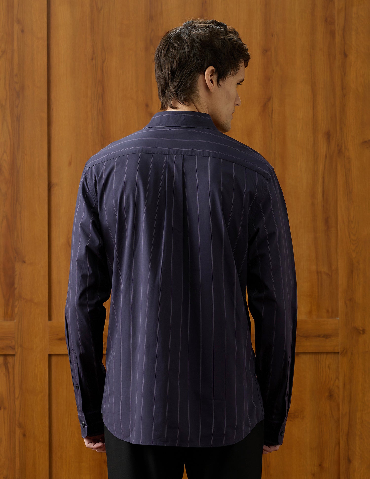 Poplin Plaid Checked Shirt Dark Purple - U.S. Polo Assn. India | Large