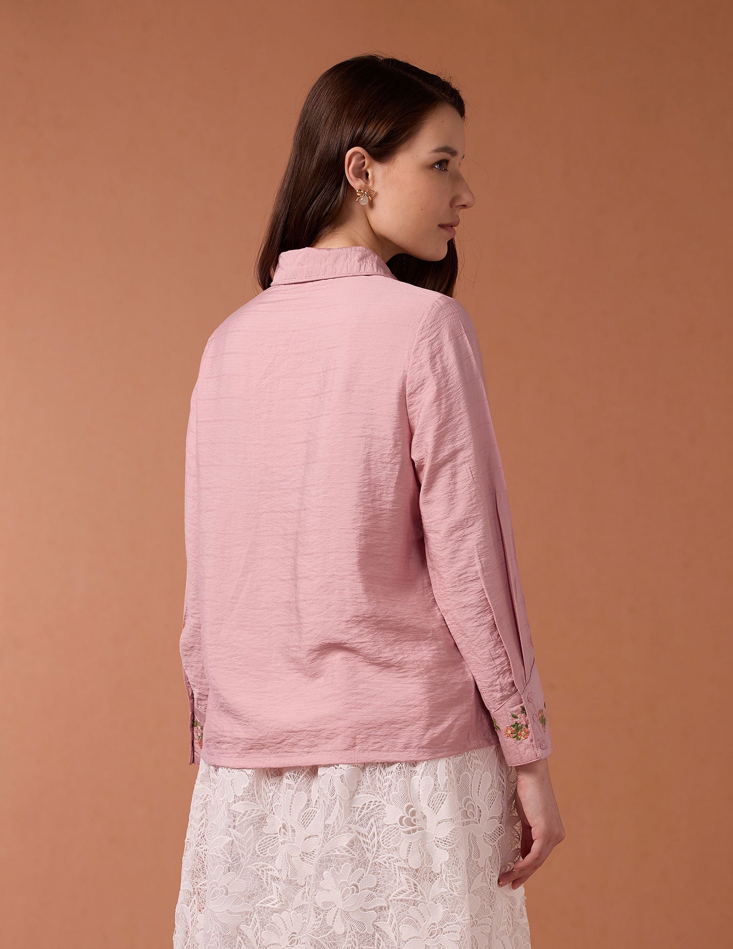 Embroidered Yoke Dobby Top Pink - U.S. Polo Assn. India | Large