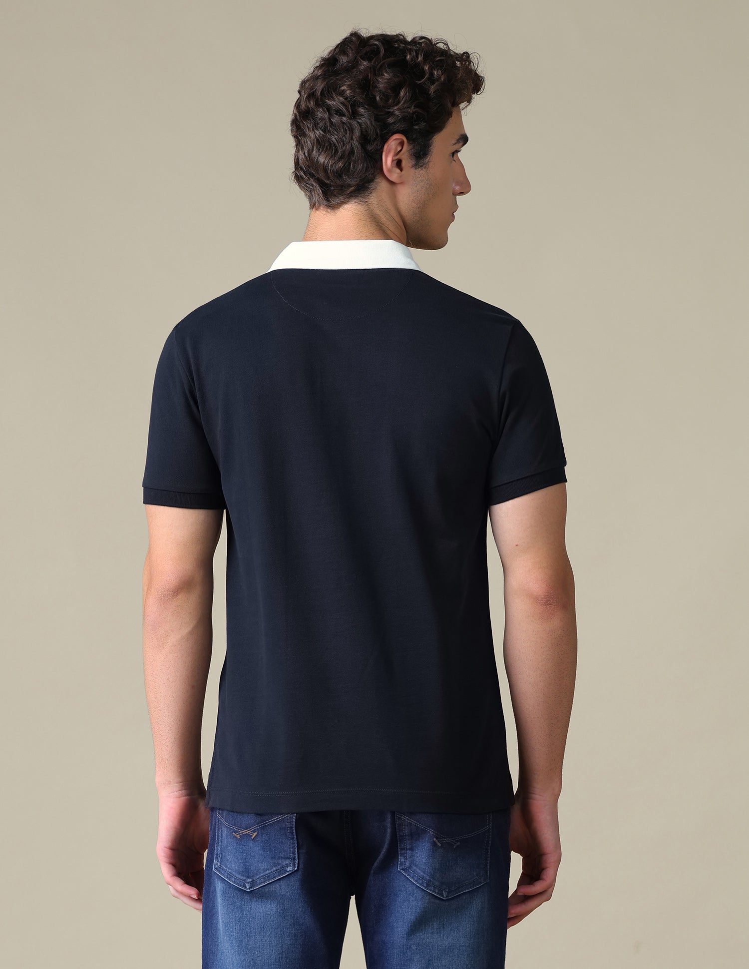 Slim Fit Colour Blocked Polo Shirt Navy - U.S. Polo Assn. India | Large