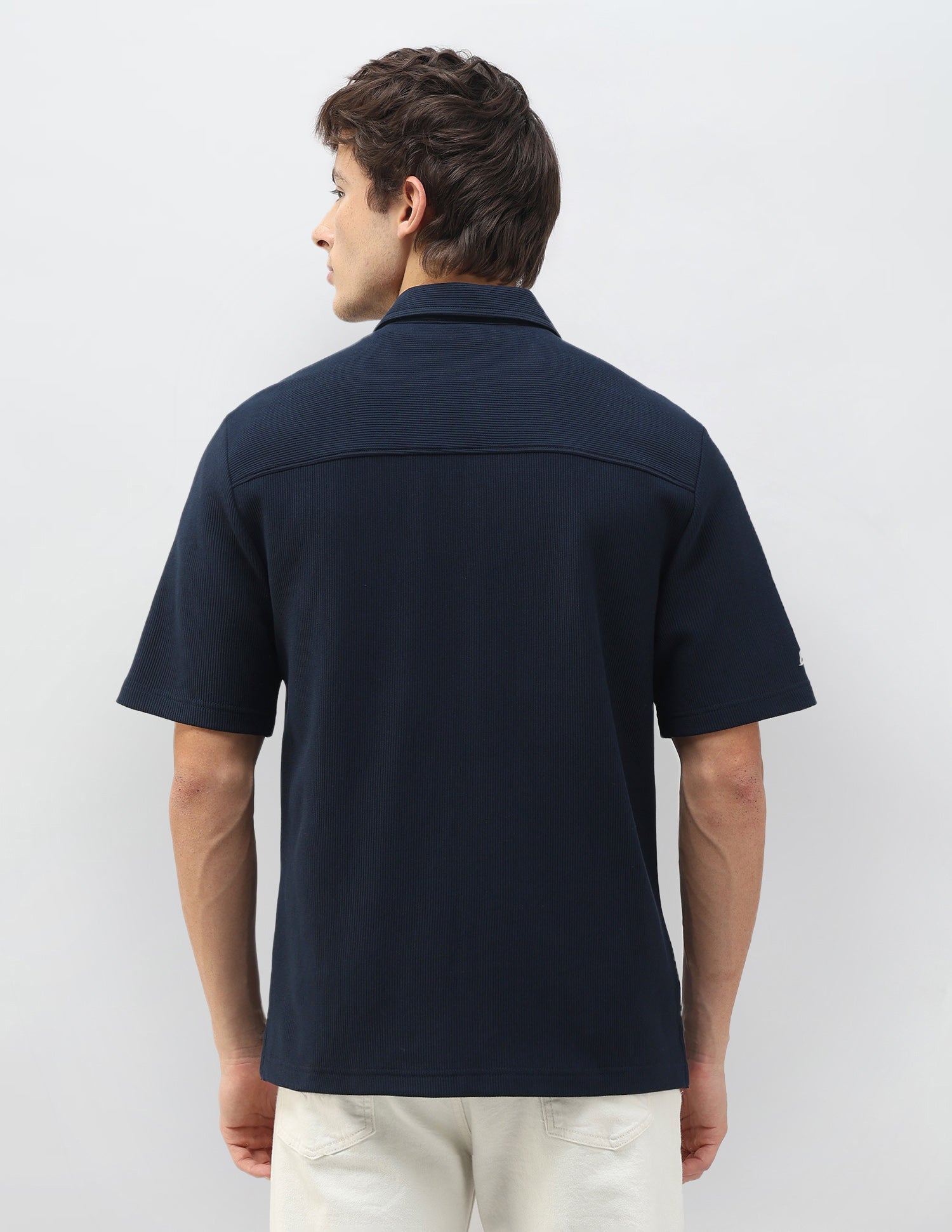 Motel On The Coast Slim Fit Zipper Shirt Navy - U.S. Polo Assn. India | Large