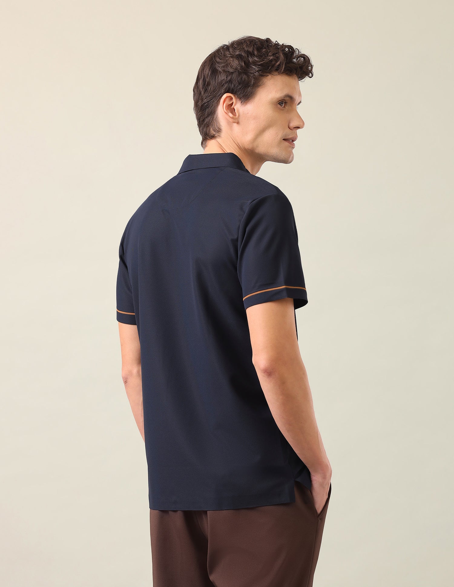 Solid Slim Fit Polo Shirt Navy - U.S. Polo Assn. India | Large