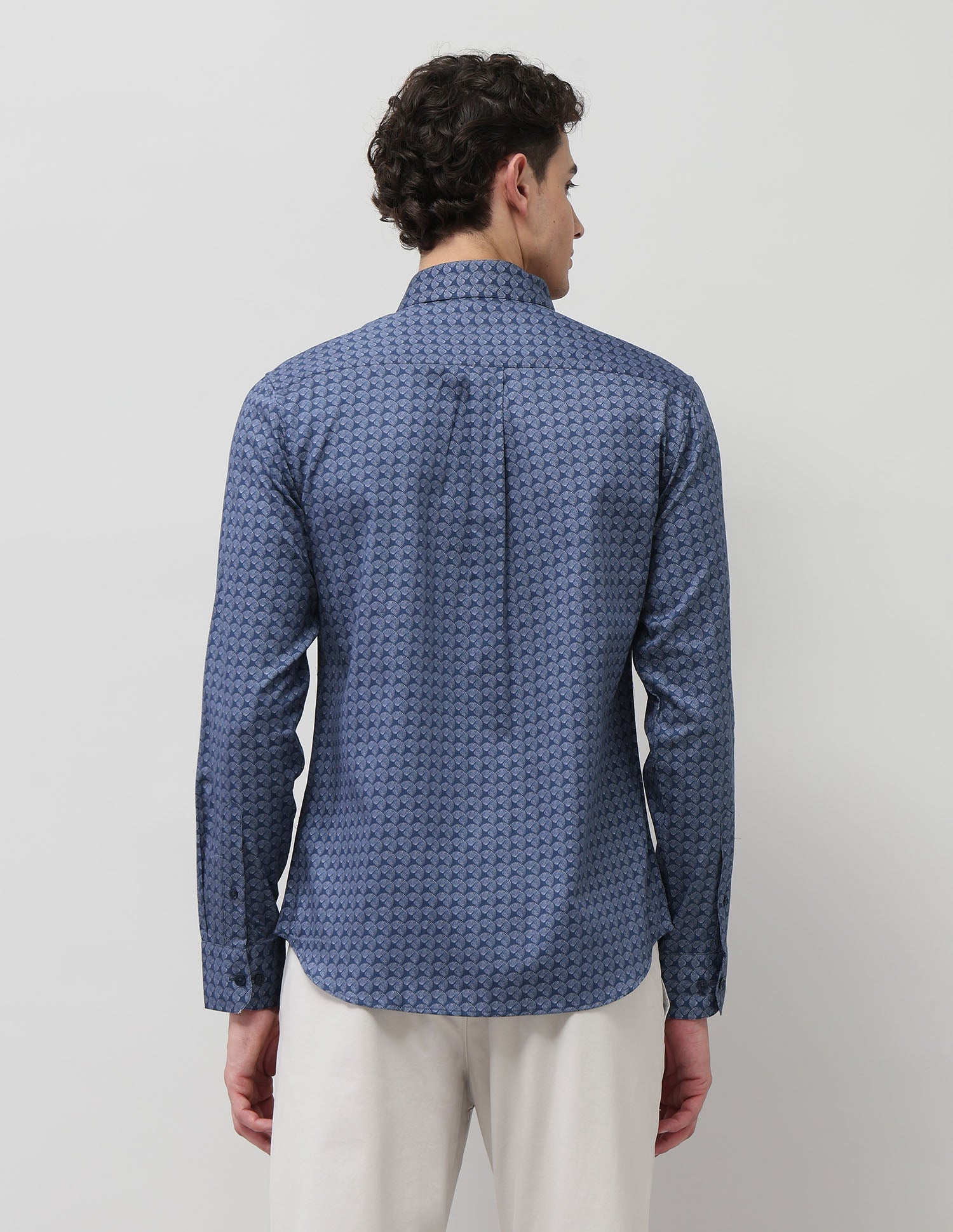 Pure Cotton All Over Printed Shirt Navy - U.S. POLO ASSN. | Large