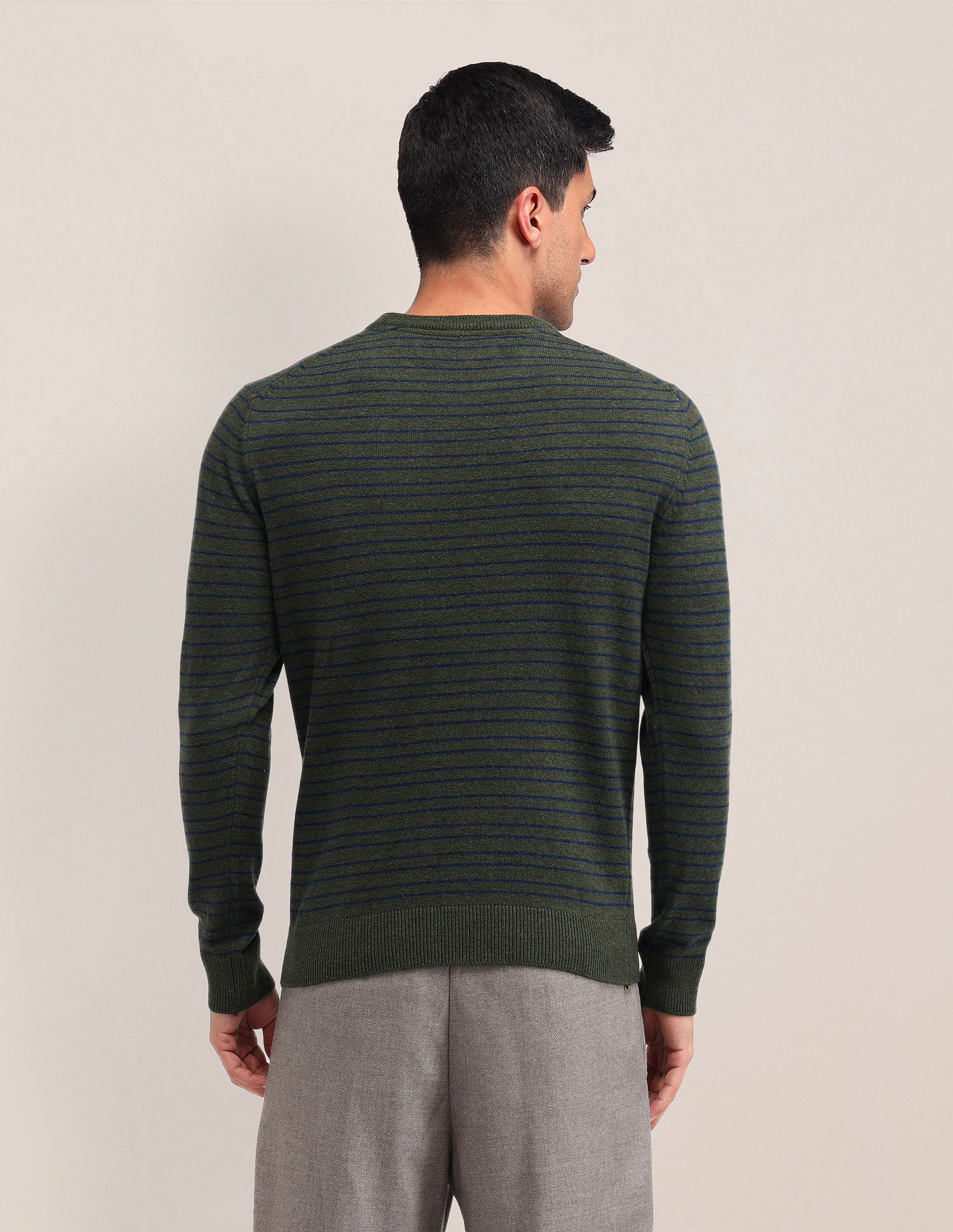 Regular Fit Striped Sweater Green - U.S. Polo Assn. India | Large