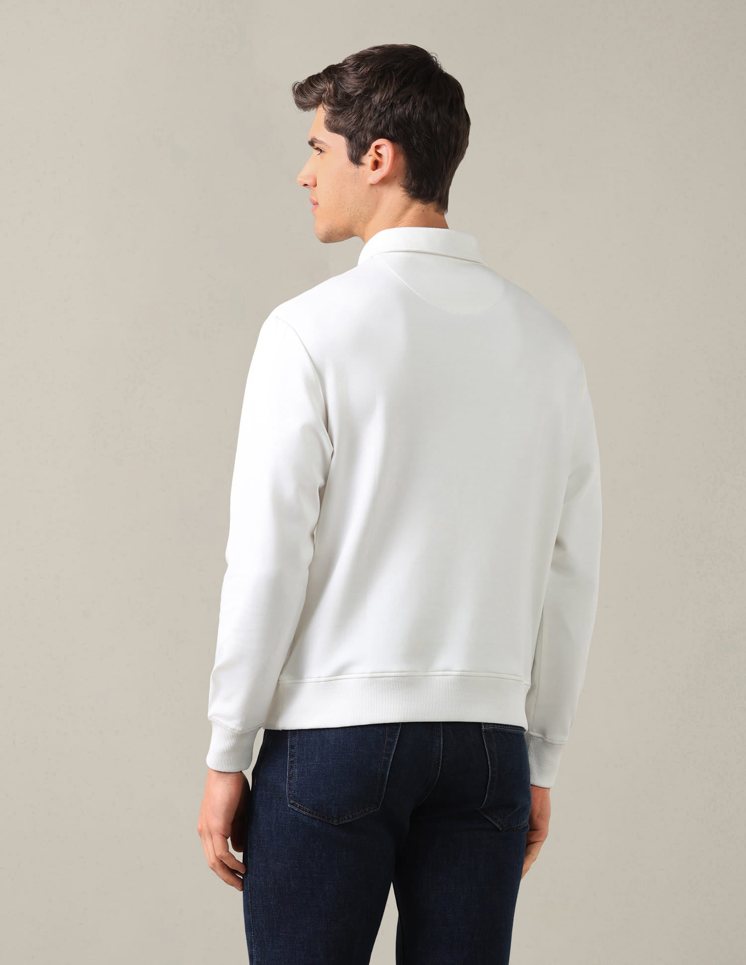 Brand Embroidered Slim Fit Sweatshirt White - U.S. Polo Assn. India | Large
