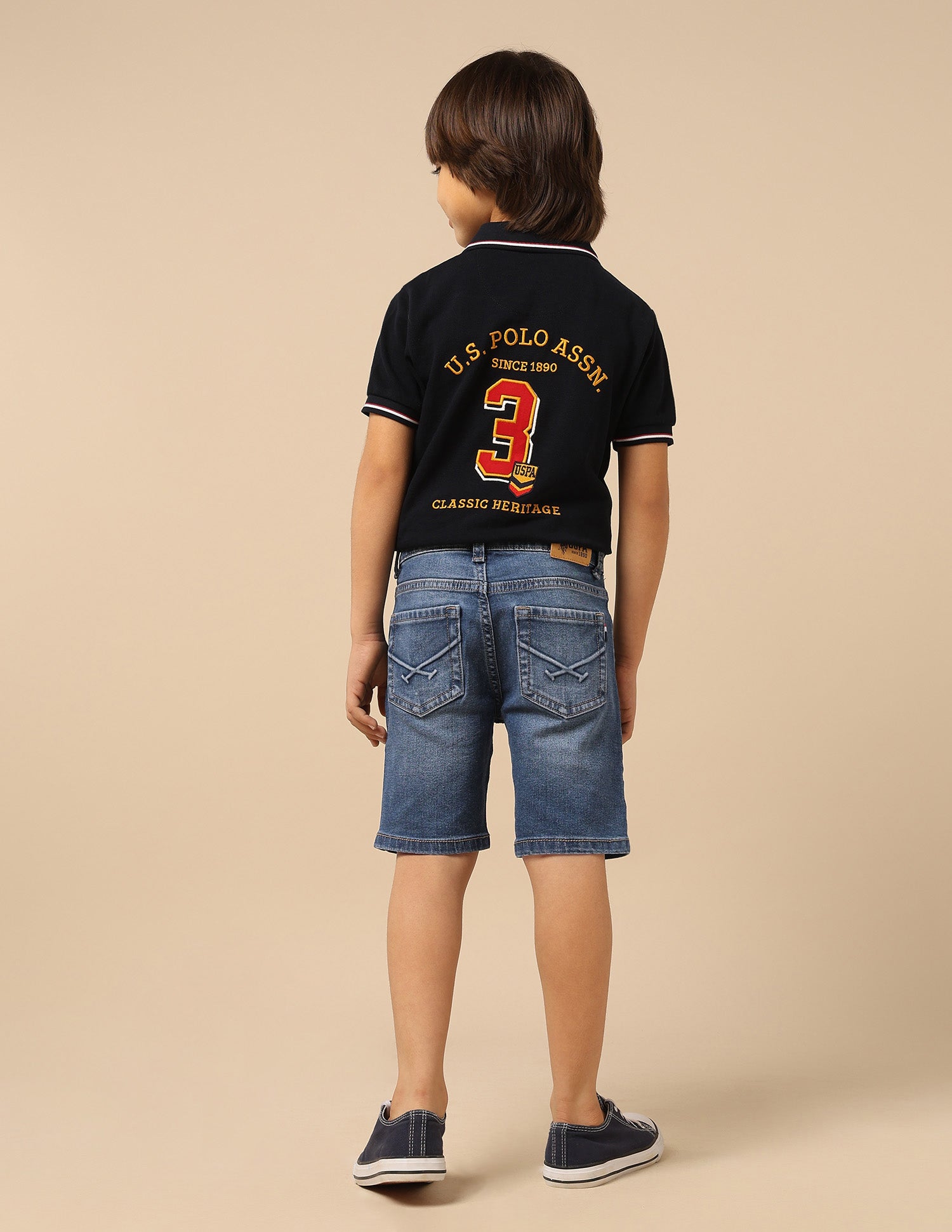 Boys Relaxed Fit Mid Rise Shorts Blue - U.S. POLO ASSN. | Large