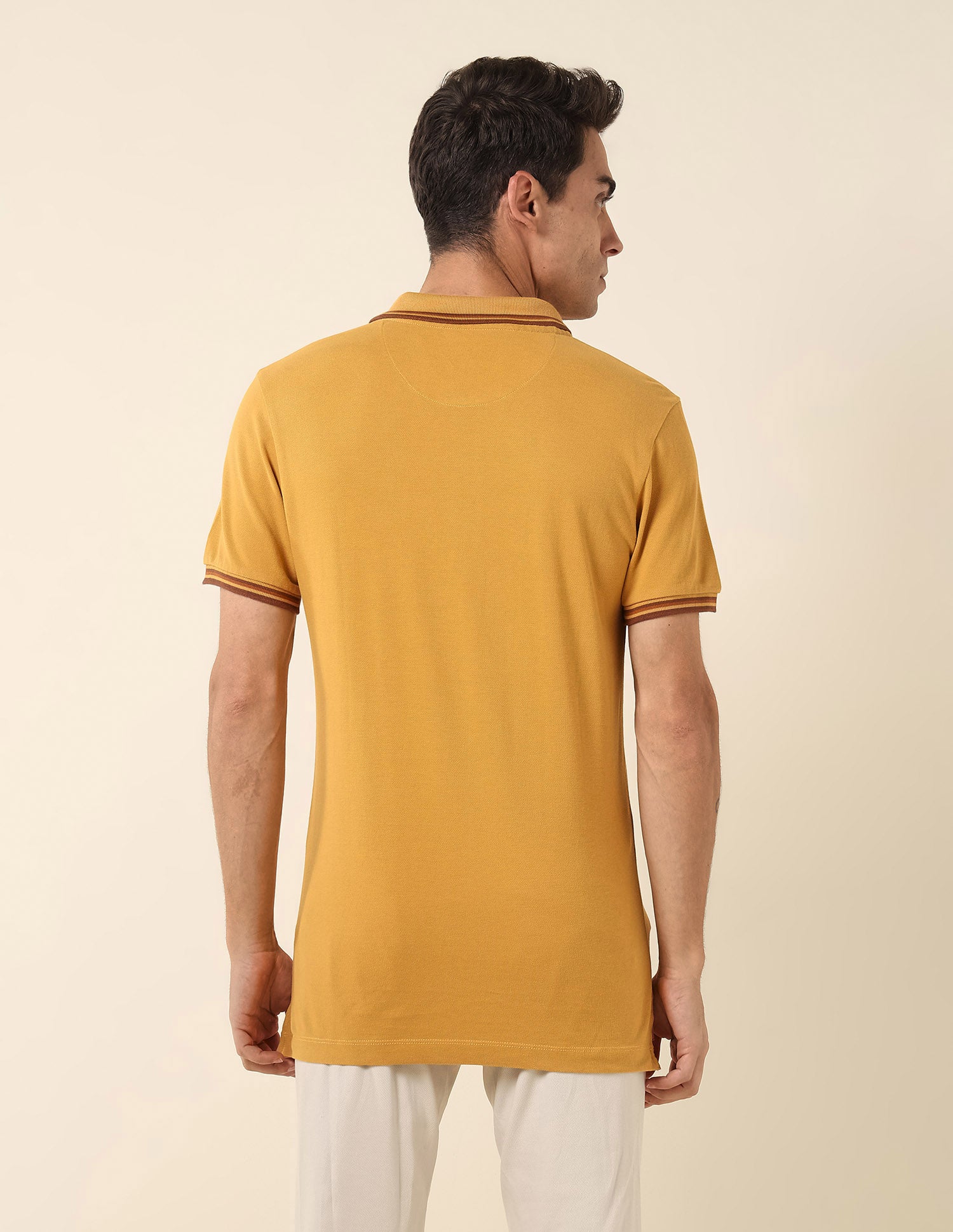 Pure Cotton Slim Fit Polo Shirt Mustard - U.S. Polo Assn. India | Large