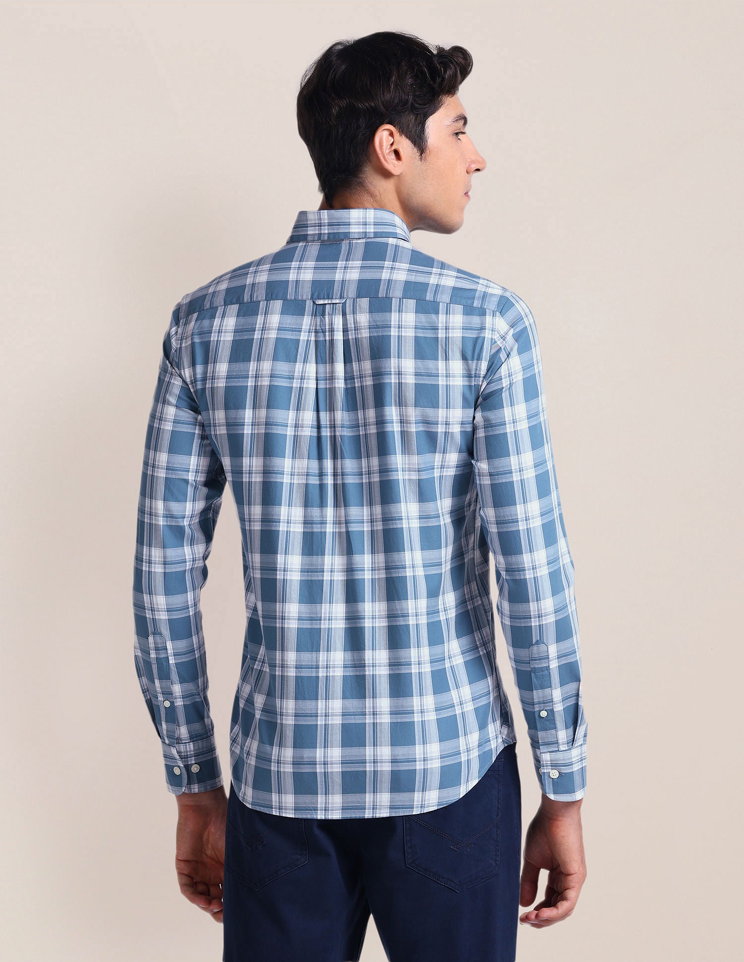 Tartan Check Tailored Fit Shirt Blue - U.S. POLO ASSN. | Large