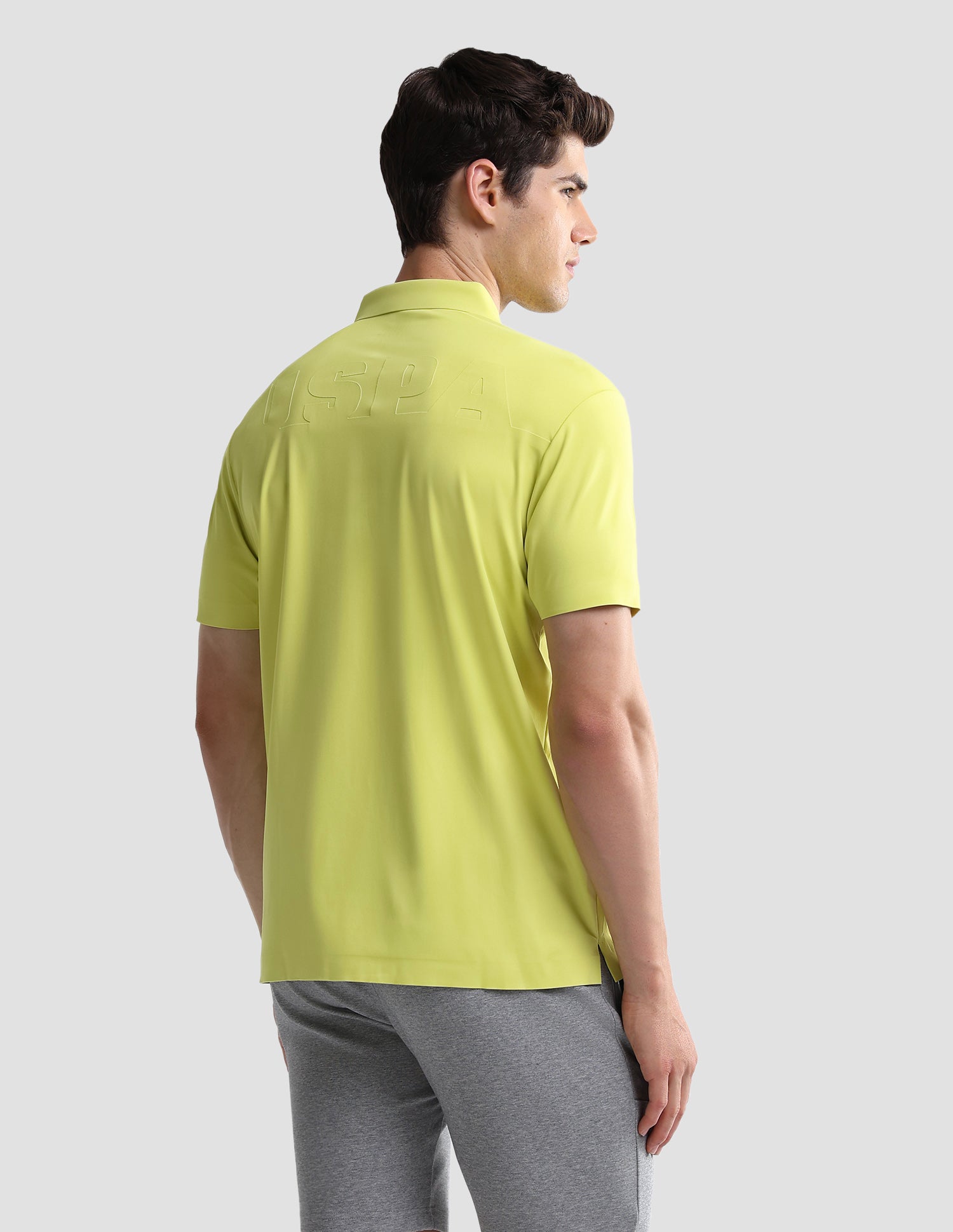 Solid Slim Fit Active Polo Shirt Yellow - U.S. Polo Assn. India | Large