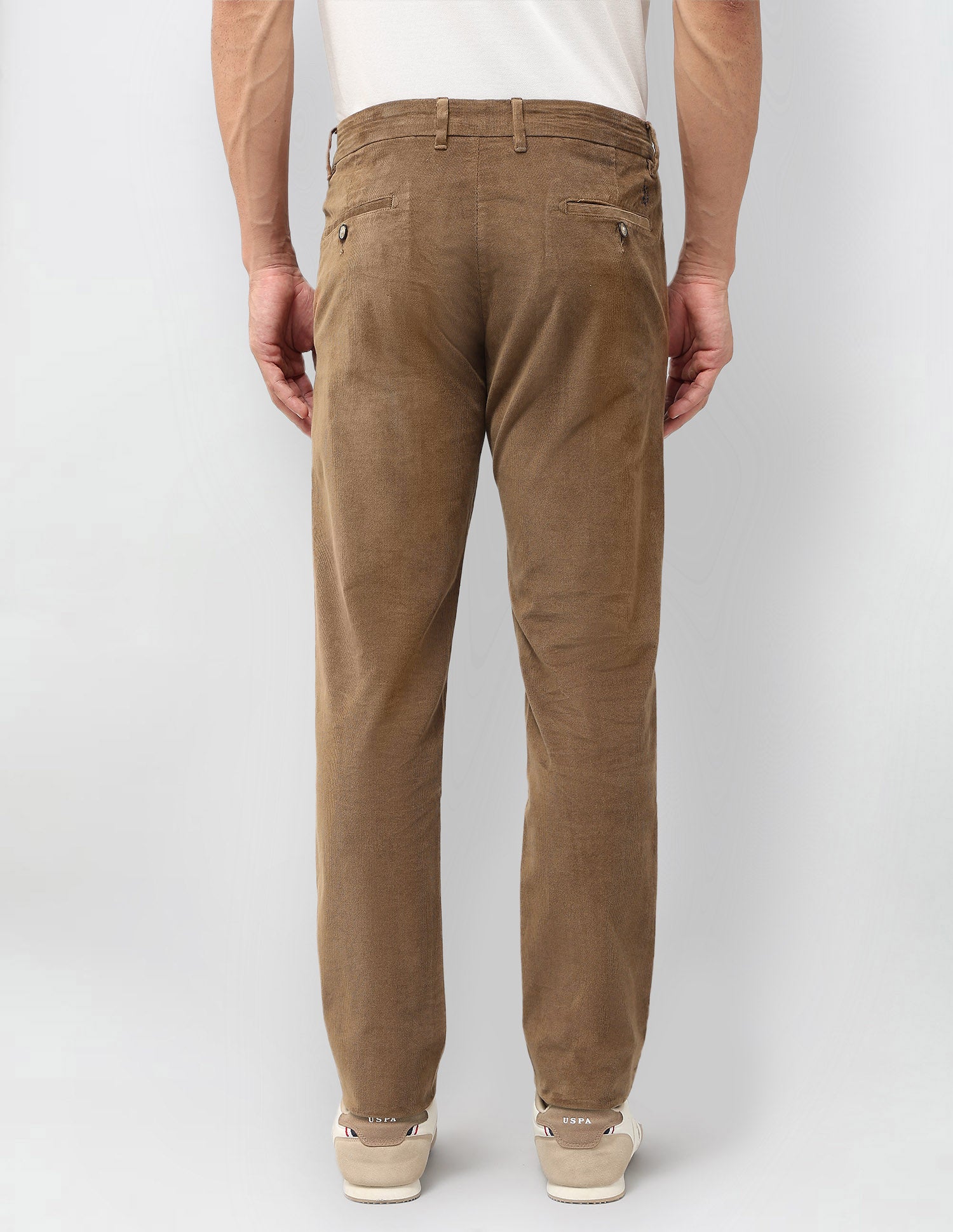 Denver Slim Fit Corduroy Trousers Tan - U.S. POLO ASSN. | Large