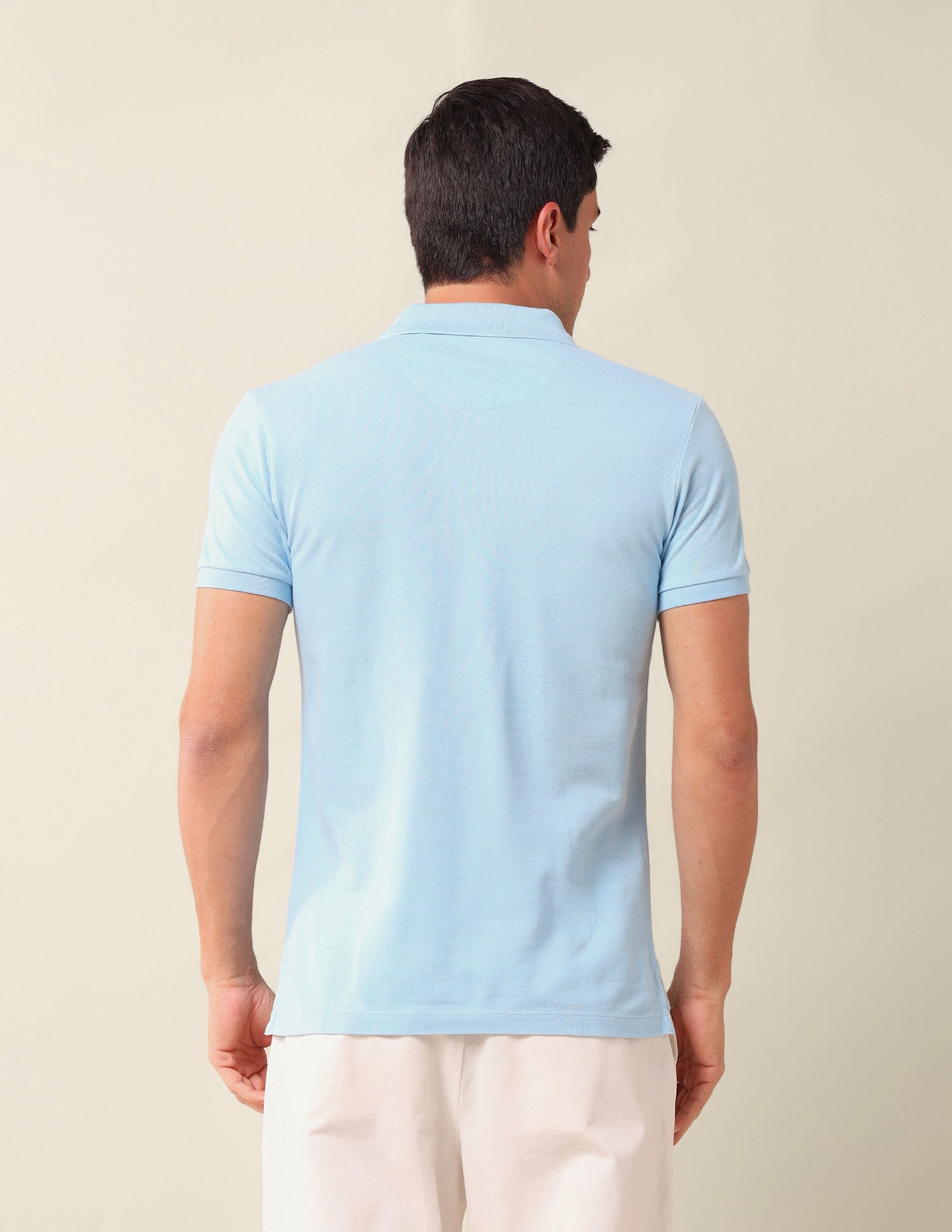 Solid Slim Fit Polo Shirt Light Blue - U.S. Polo Assn. India | Large
