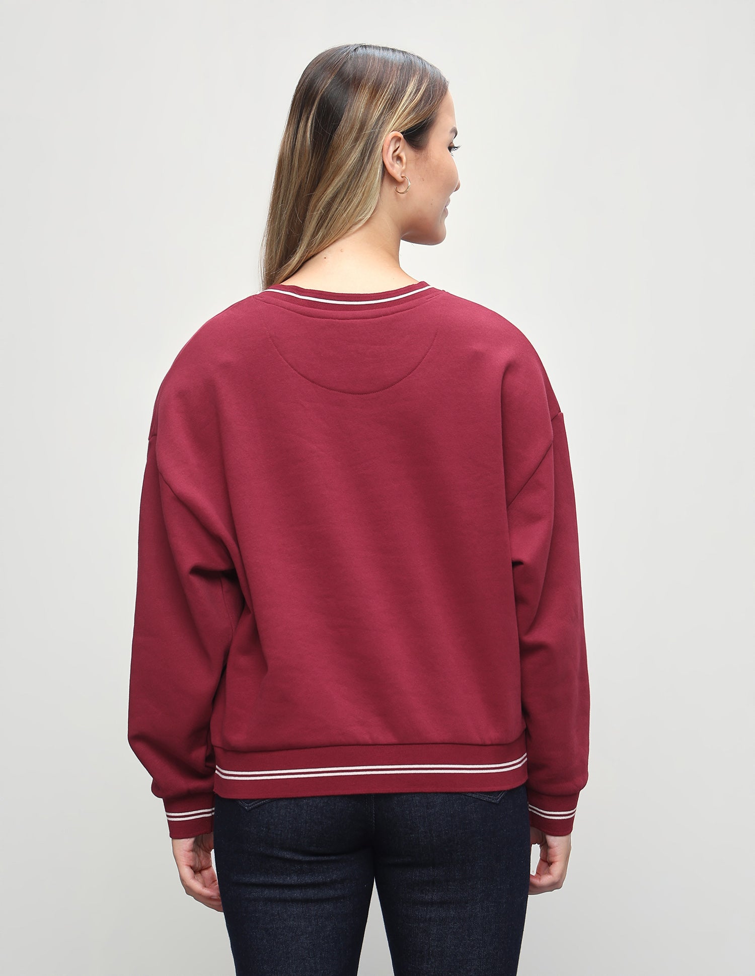 Brand Embossed Oversized Fit Sweatshirt Red - U.S. Polo Assn. India | Large