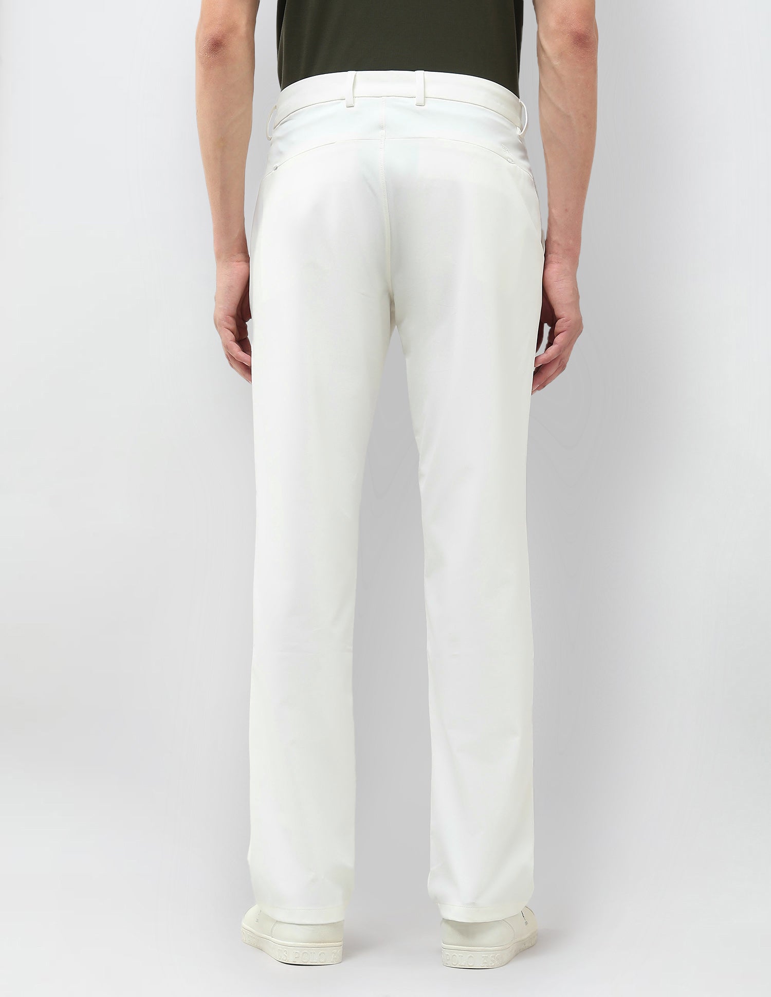 Satin Riley Straight Fit Trousers White - U.S. Polo Assn. India | Large