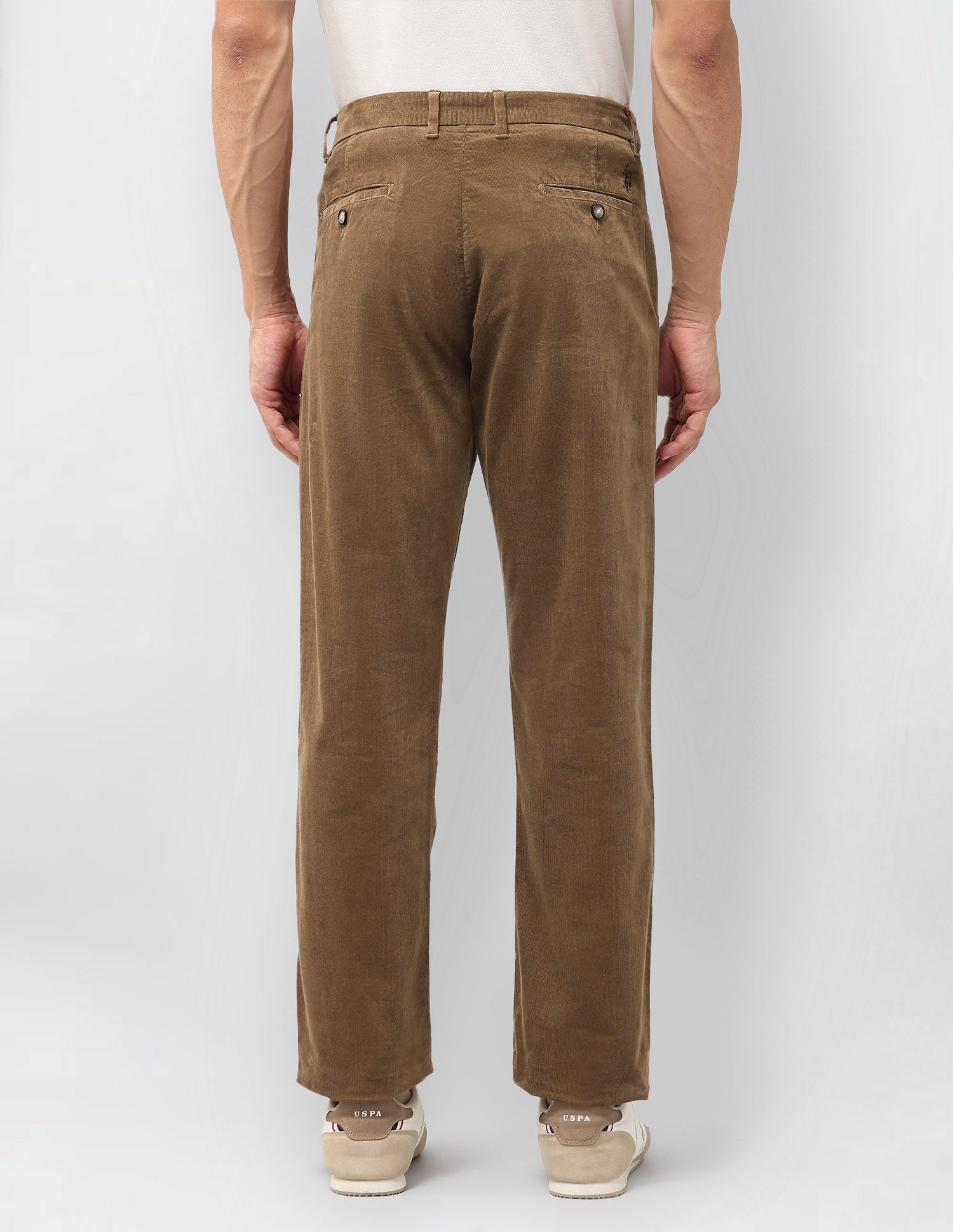 Riley Straight Fit Corduroy Trousers Tan - U.S. POLO ASSN. | Large