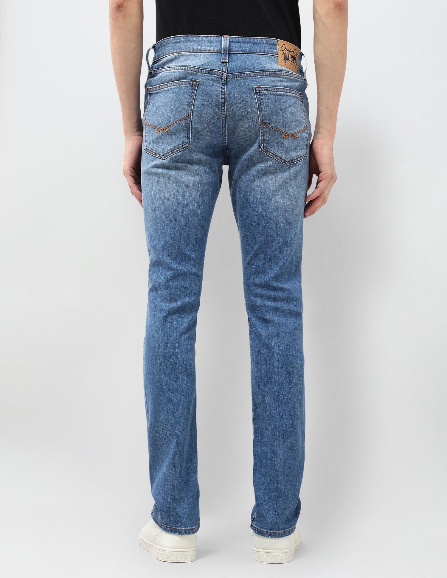 Regallo Skinny Fit Whiskered Jeans Med Blue - U.S. Polo Assn. India | Large