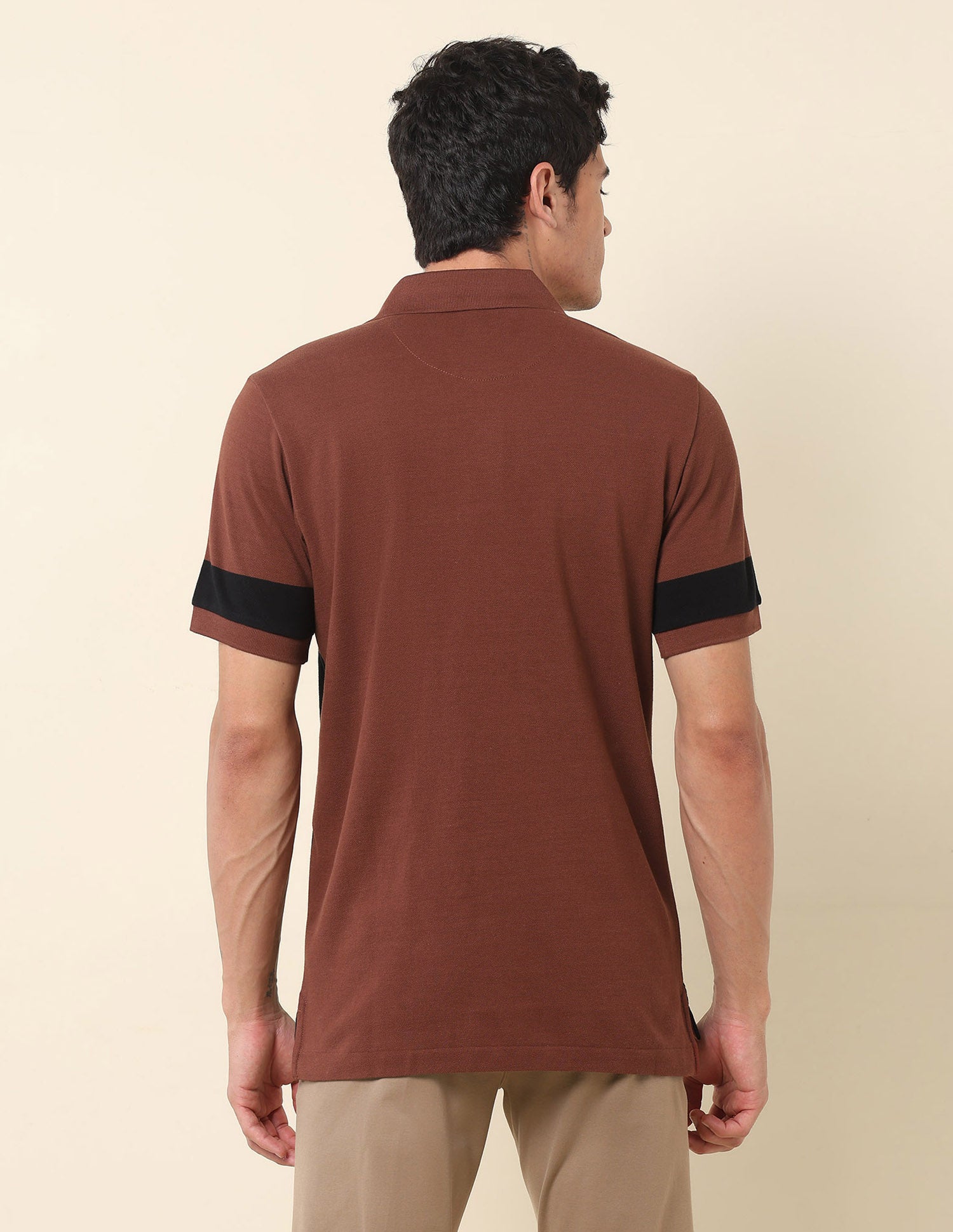Colourblocked Classic Polo Shirt Light Brown - U.S. POLO ASSN. | Large