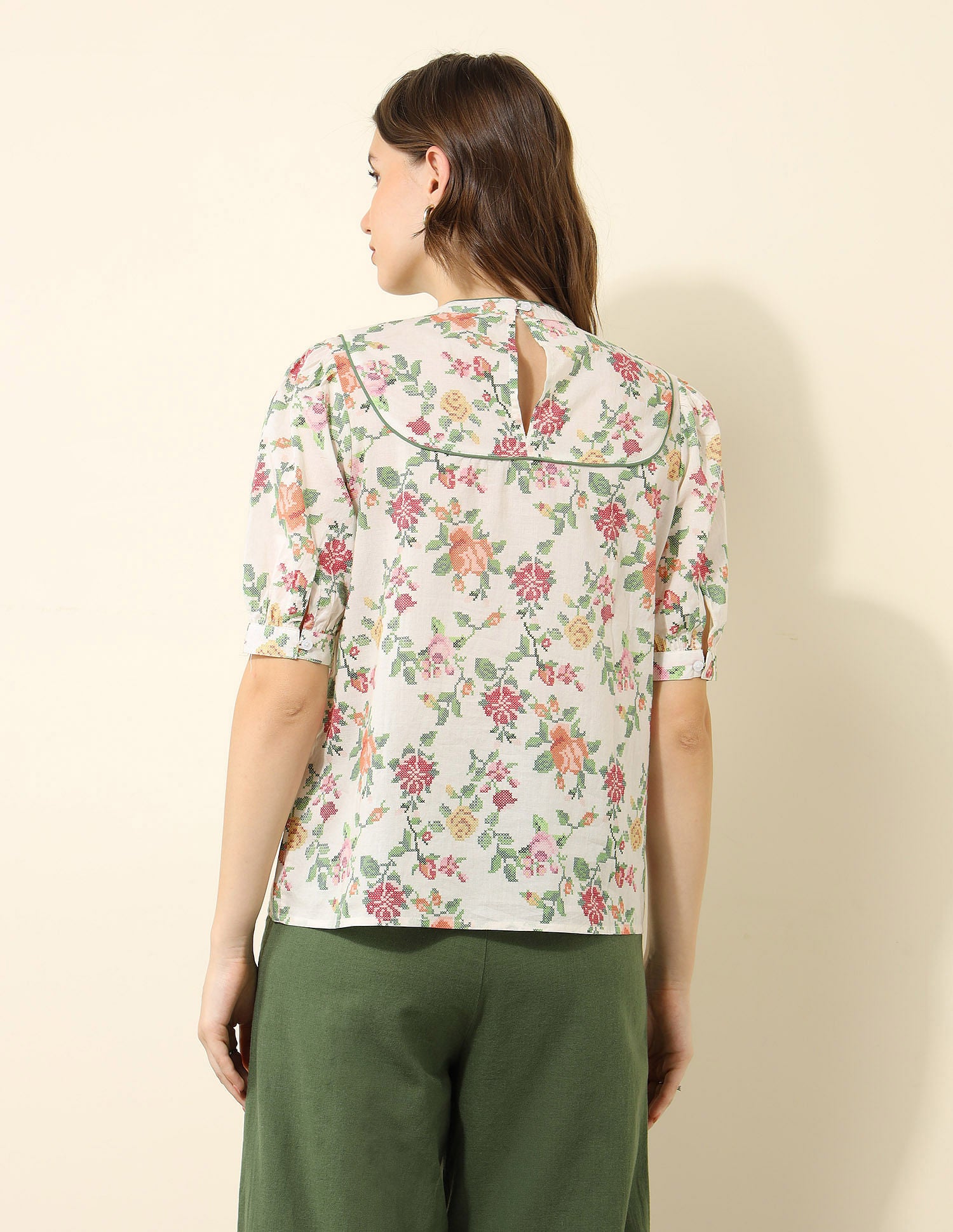 Yoke Design Floral Printed Top Multi-colour - U.S. Polo Assn. India | Large