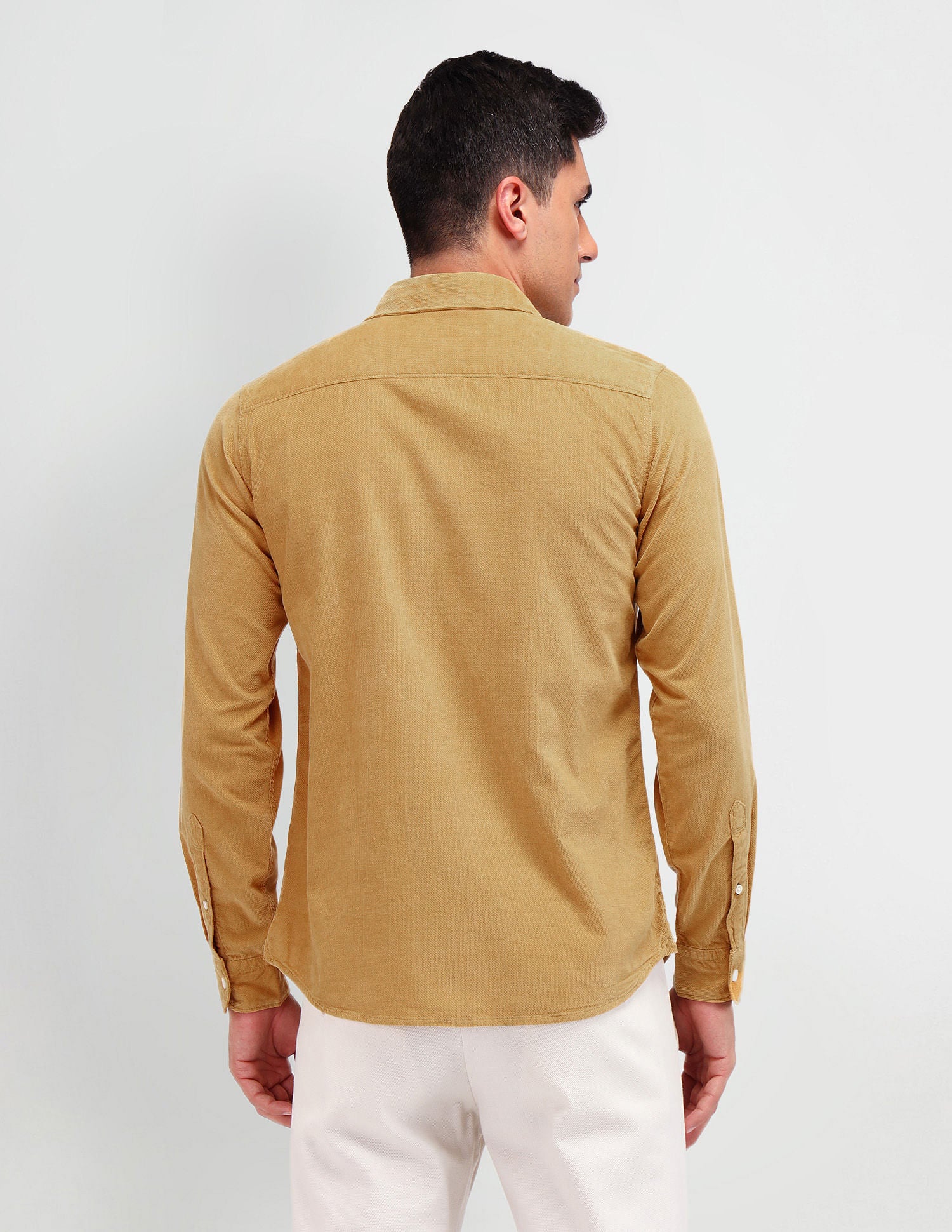 Slim Fit Dobby Shirt Mustard - U.S. Polo Assn. India | Large
