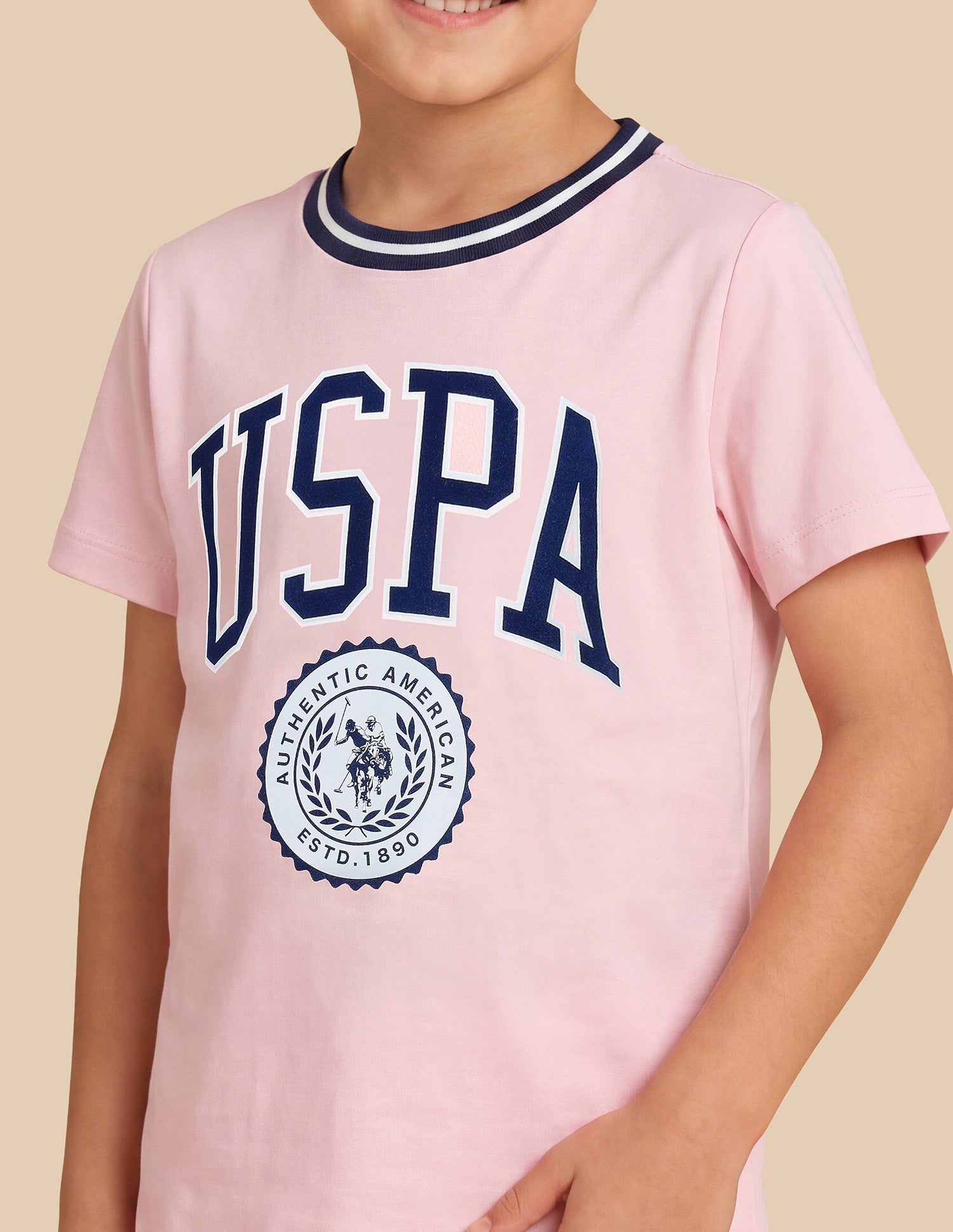 Graphic Brand Printed Regular Fit T-Shirt Pink - U.S. Polo Assn. India | Large