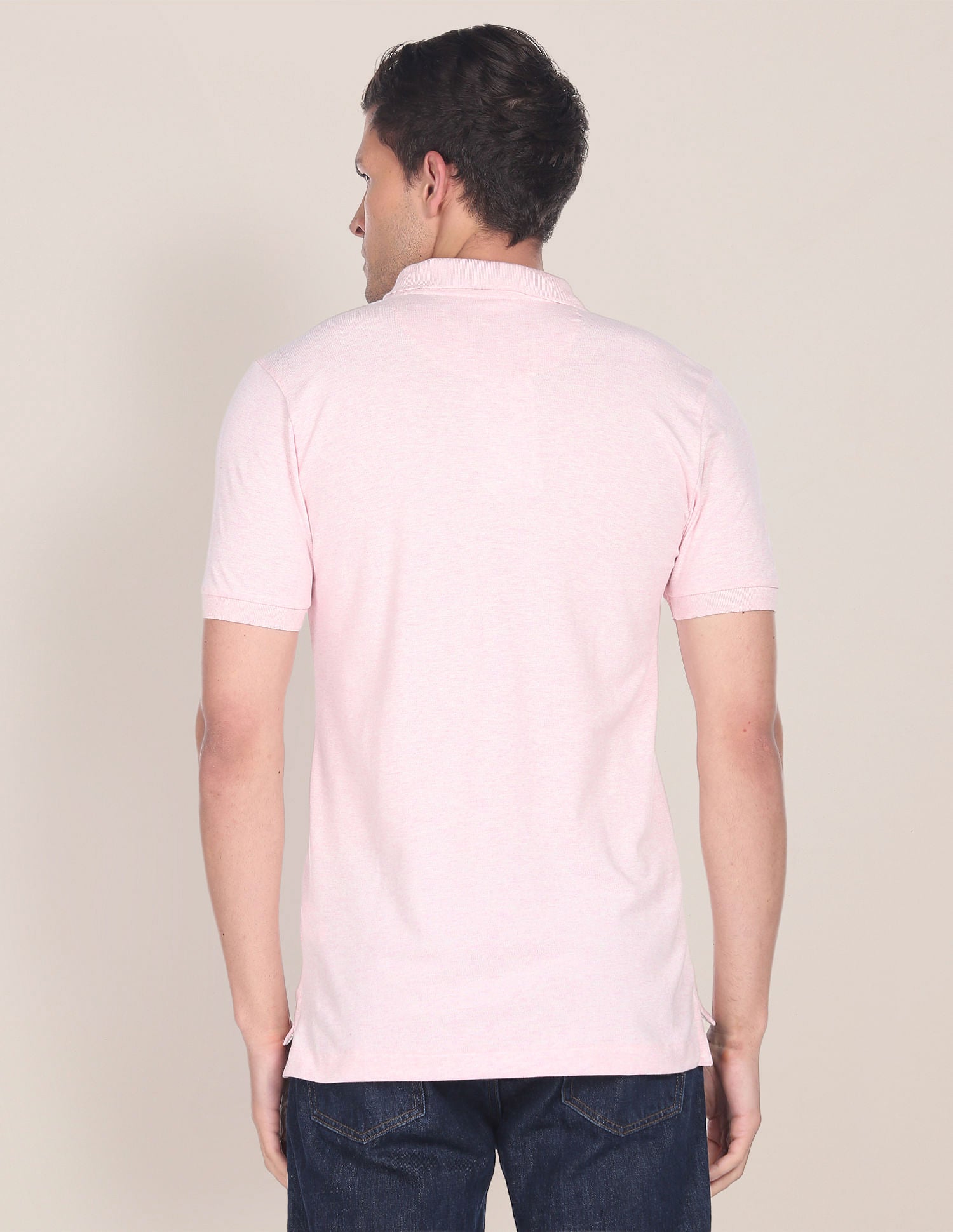Cotton Bamboo Stretch Polo Shirt Light Pink - U.S. Polo Assn. India | Large