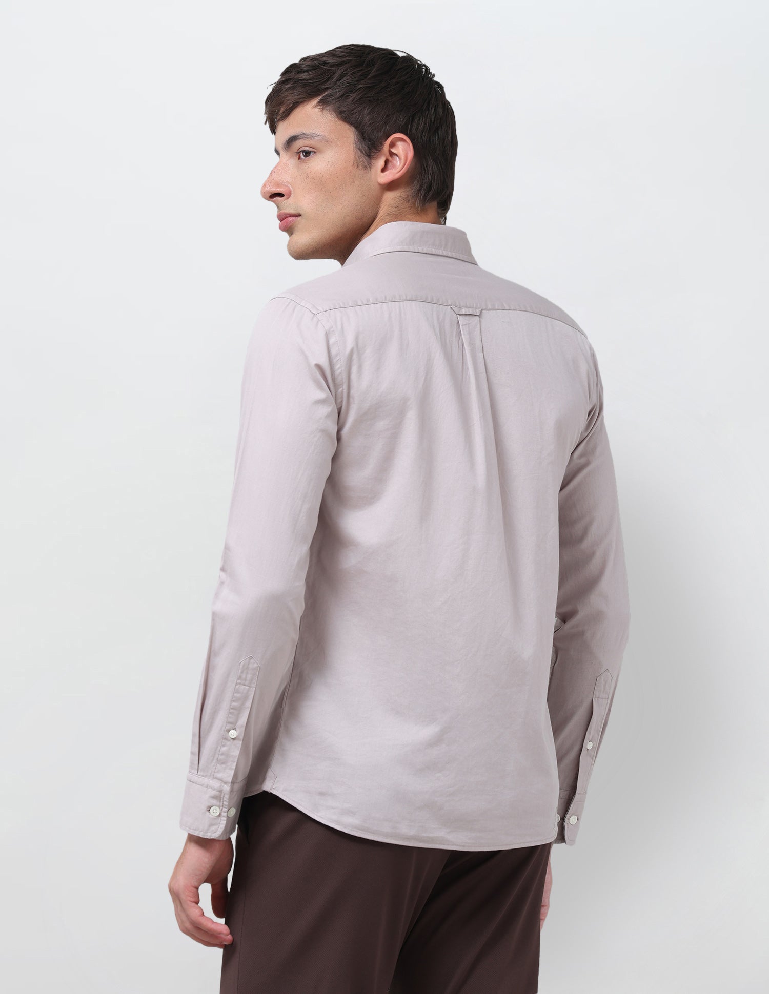 Tailored Fit Twill Shirt Light Khaki - U.S. Polo Assn. India | Large