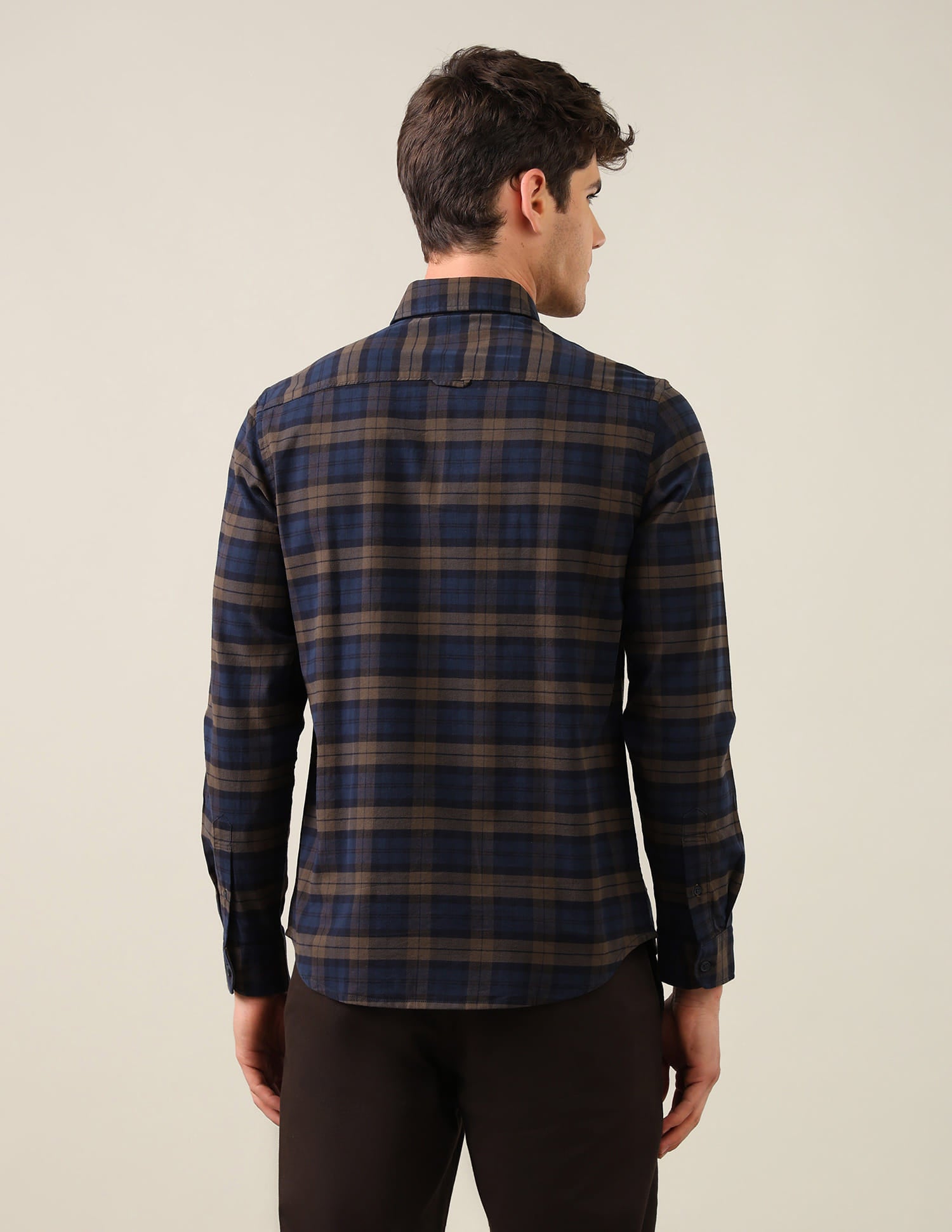 Twill Plaid Checked Shirt Brown - U.S. Polo Assn. India | Large