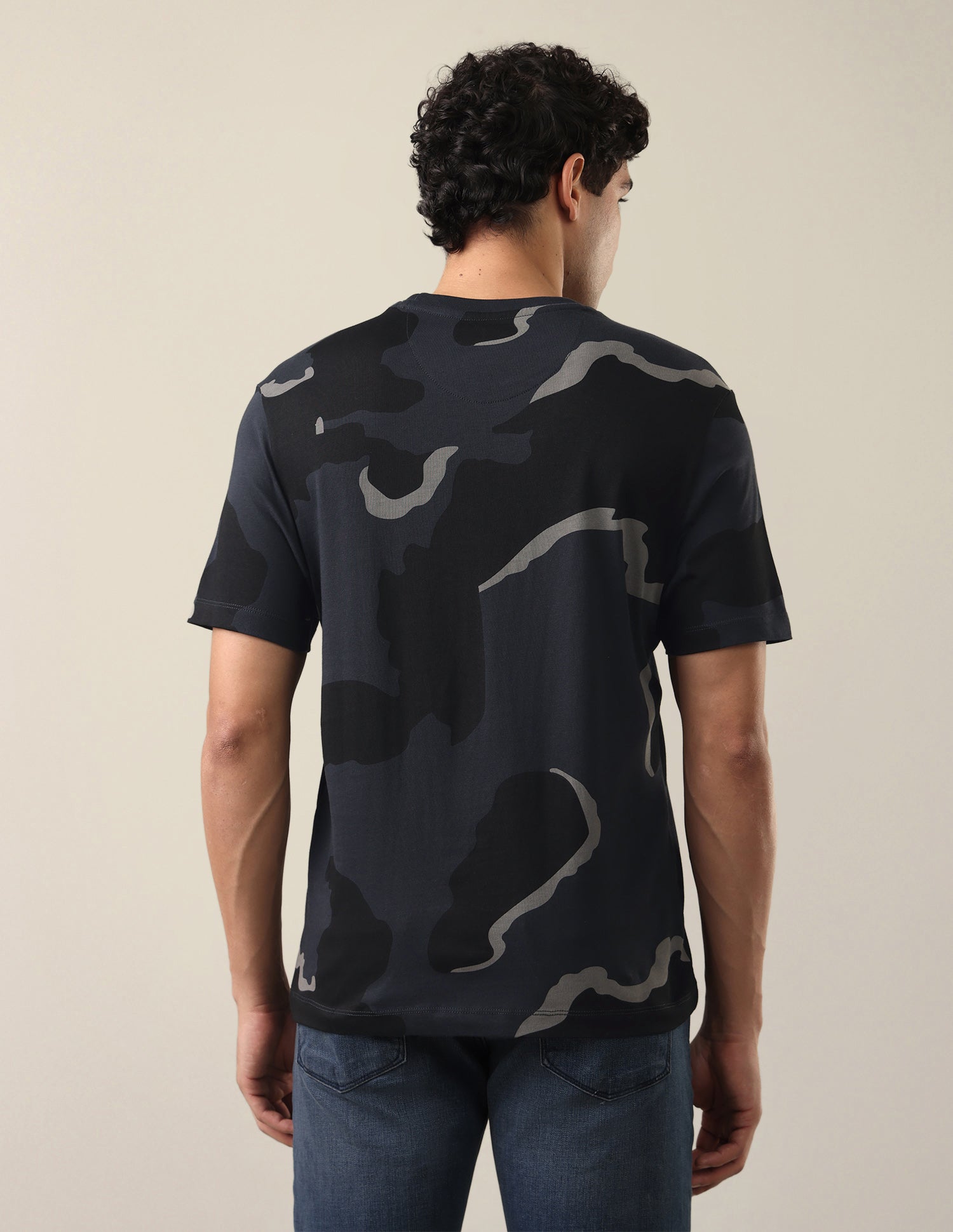 All-Over Printed Relaxed Fit T-Shirt Grey - U.S. Polo Assn. India | Large