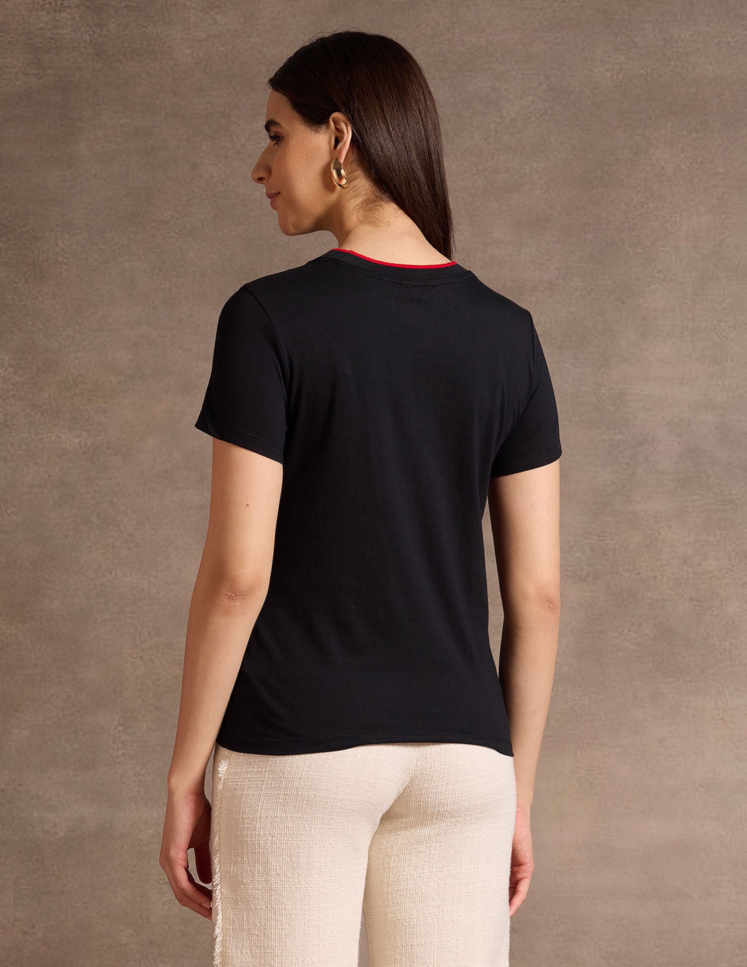 Flock Print Regular Fit T-Shirt Black - U.S. POLO ASSN. | Large