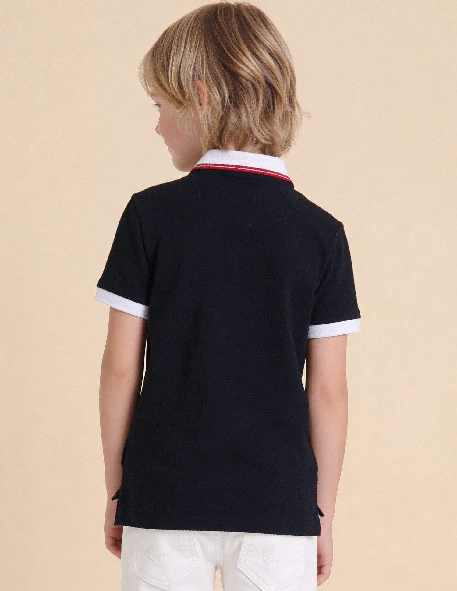 Textured Regular Fit Polo Shirt Navy - U.S. Polo Assn. India | Large