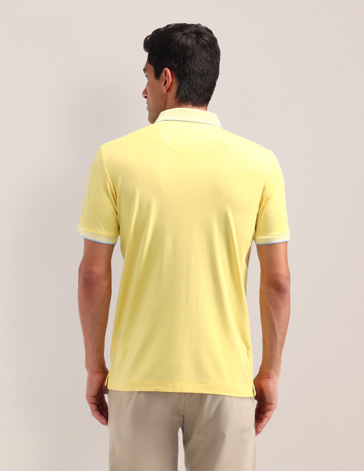 Solid Slim Fit Polo Shirt Yellow - U.S. Polo Assn. India | Large