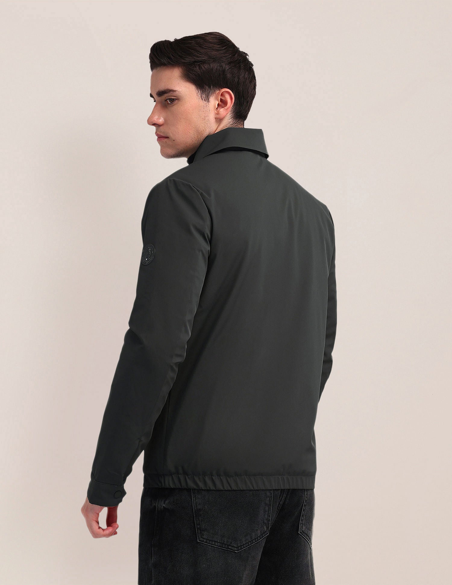Spread Collar Solid Jacket Dark Grey - U.S. Polo Assn. India | Large