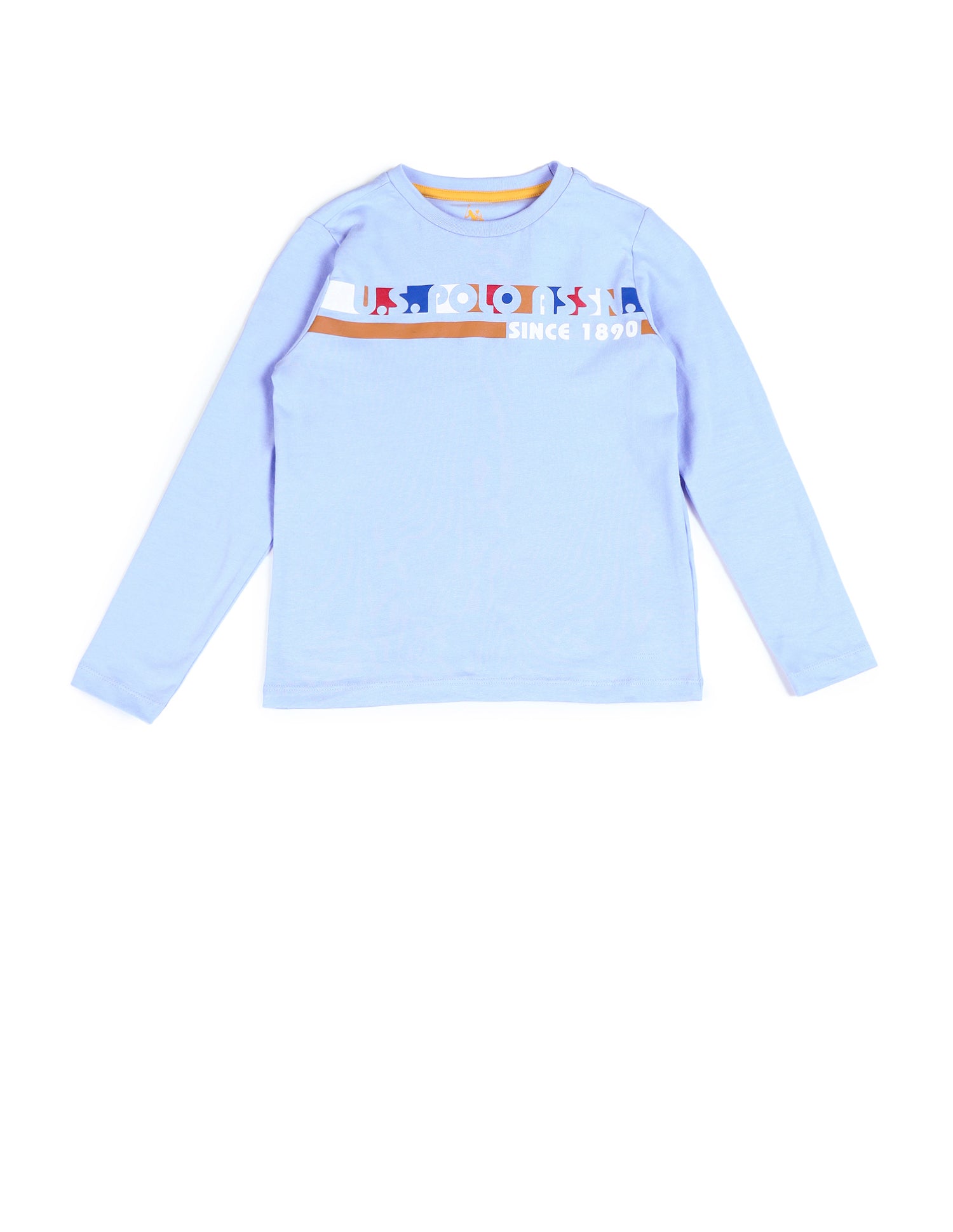 Boys Brand Printed Regular Fit T-Shirt Light Blue - U.S. POLO ASSN. | Large
