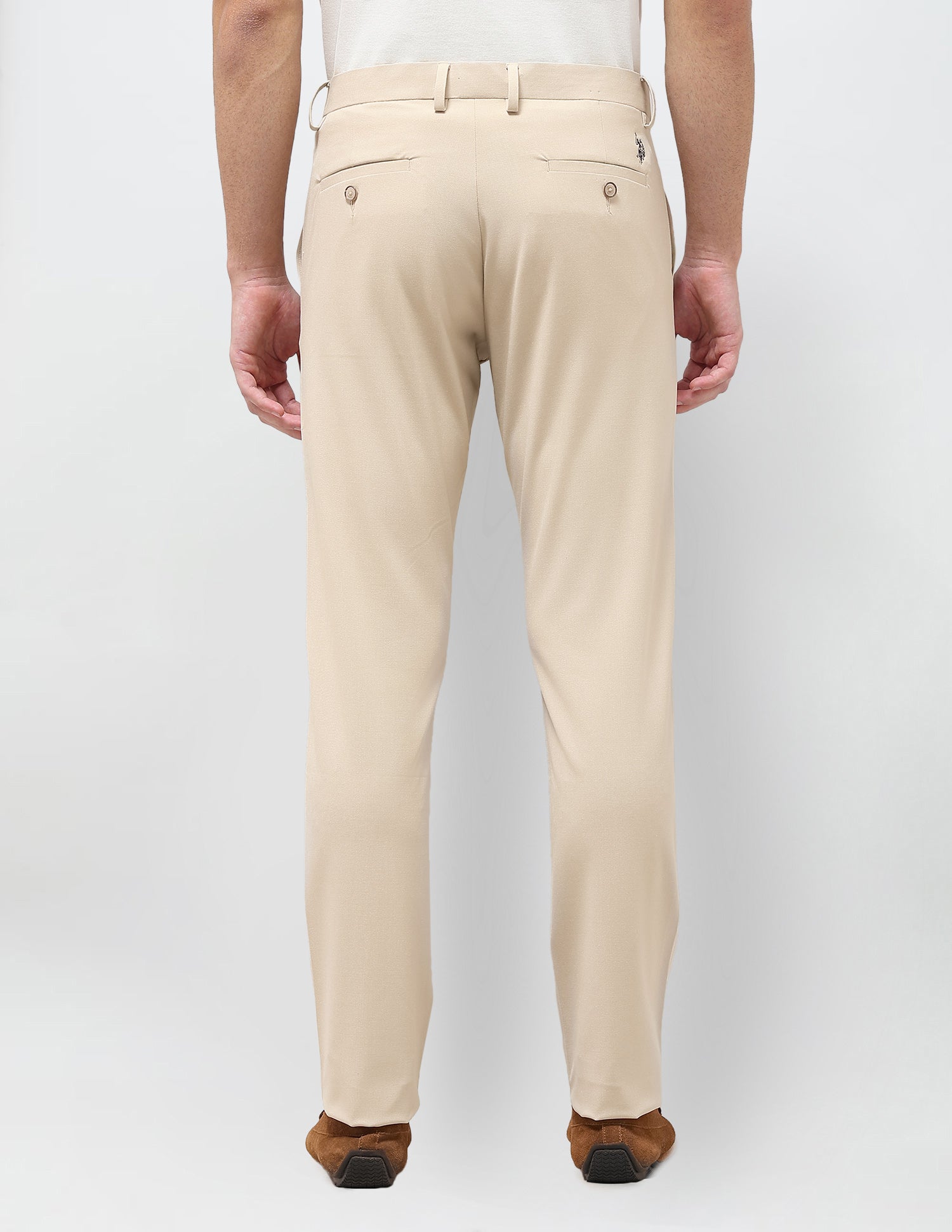 Mid Rise Denver Slim Fit Trousers Beige - U.S. Polo Assn. India | Large