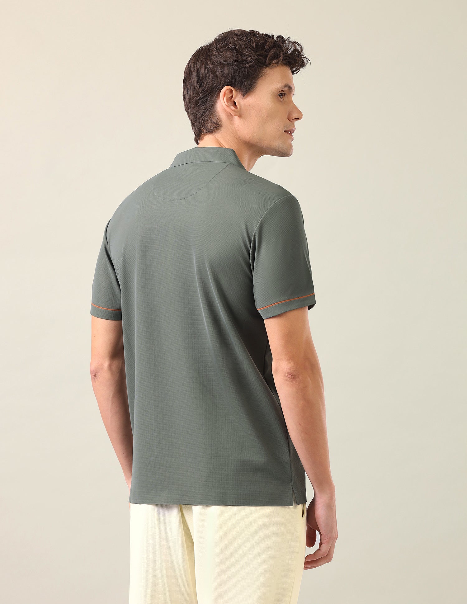 Solid Slim Fit T-Shirt Green - U.S. Polo Assn. India | Large