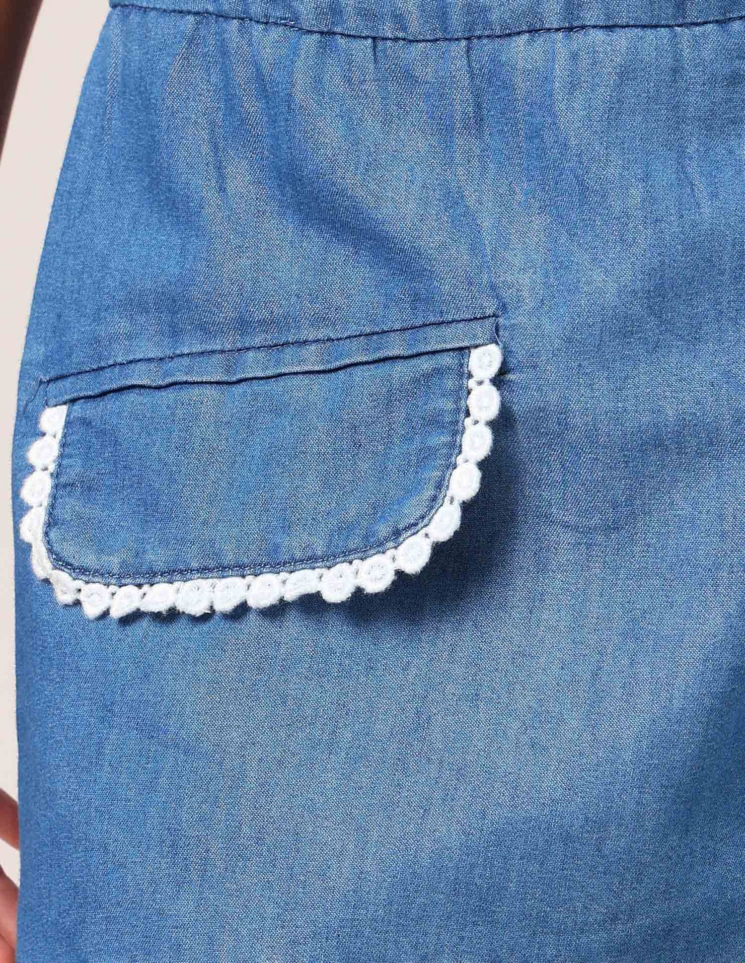 Girls Chambray Solid Skorts Indigo - U.S. POLO ASSN. | Large