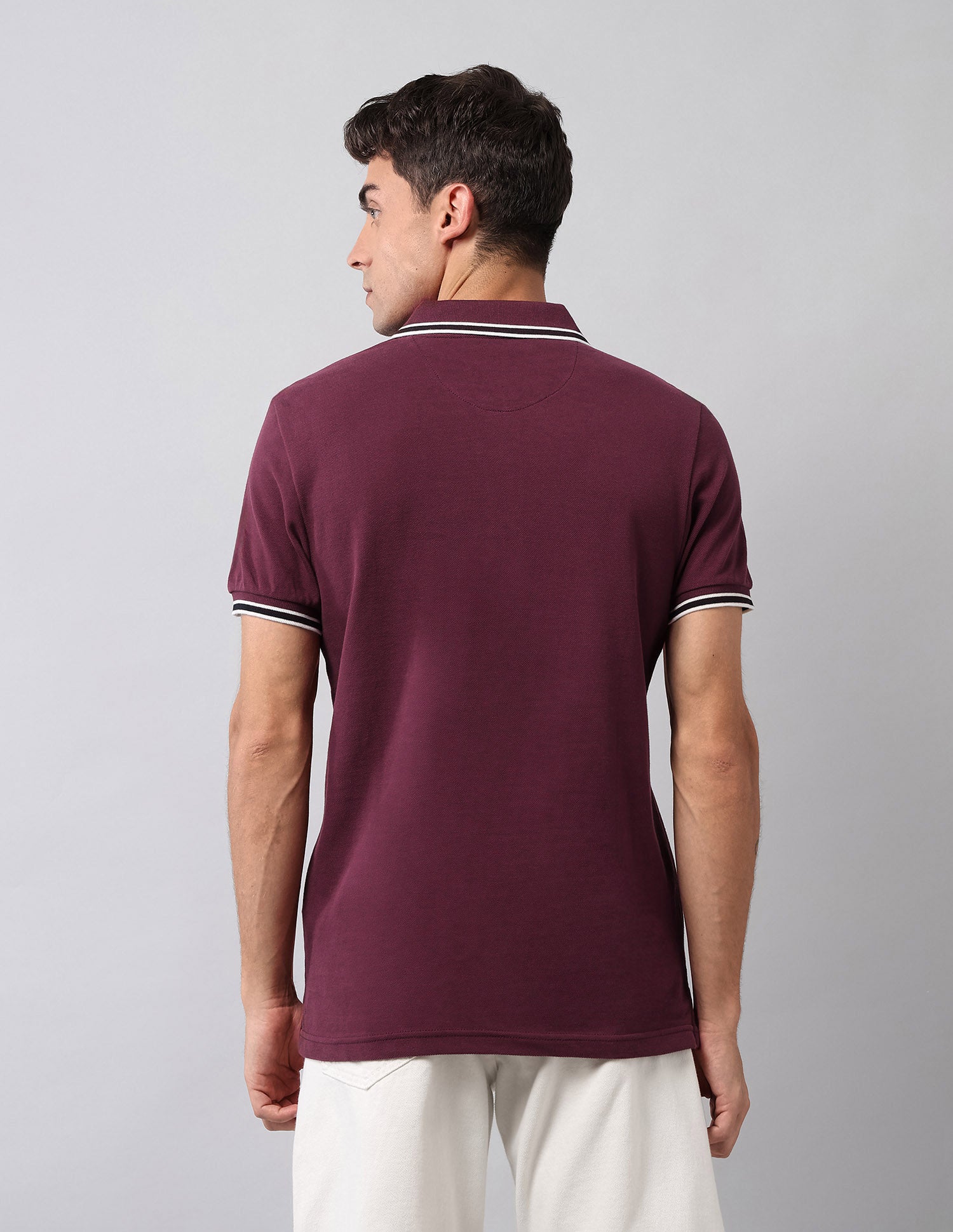 Pure Cotton Solid Polo Shirt Maroon - U.S. Polo Assn. India | Large