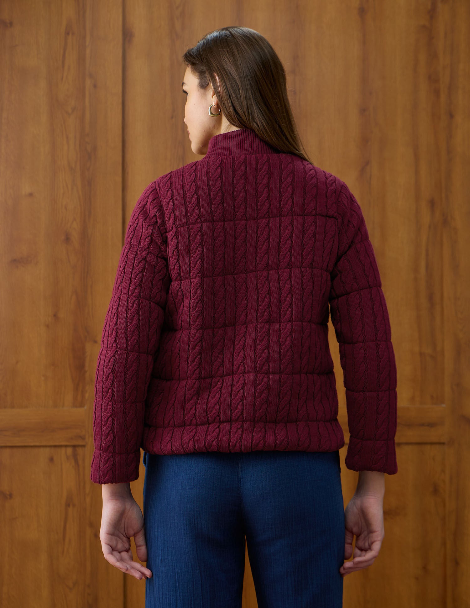 Solid Regular Fit High Neck Jacket Purple - U.S. POLO ASSN. | Large