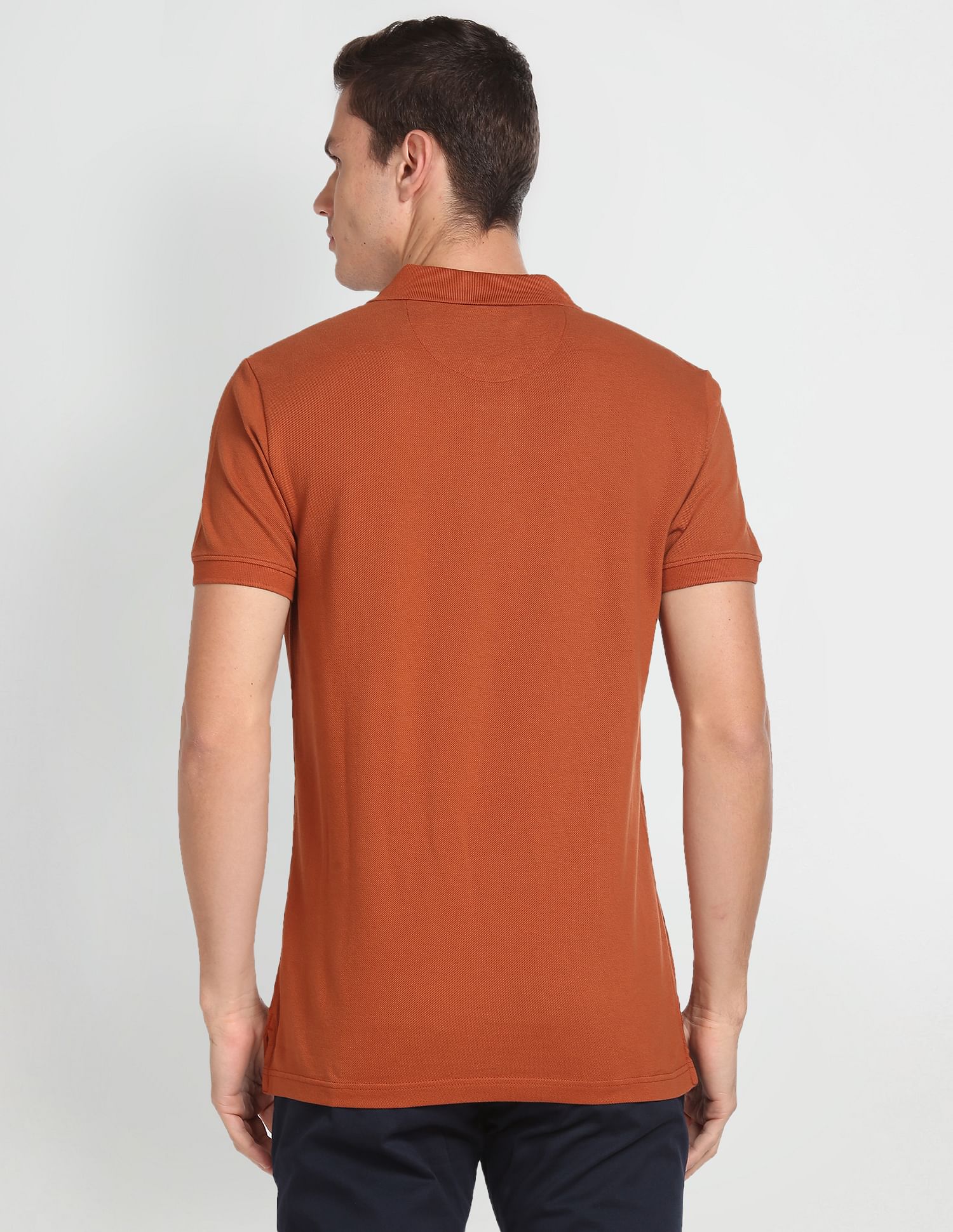 Cotton Solid Polo Shirt Light Brown - U.S. POLO ASSN. | Large